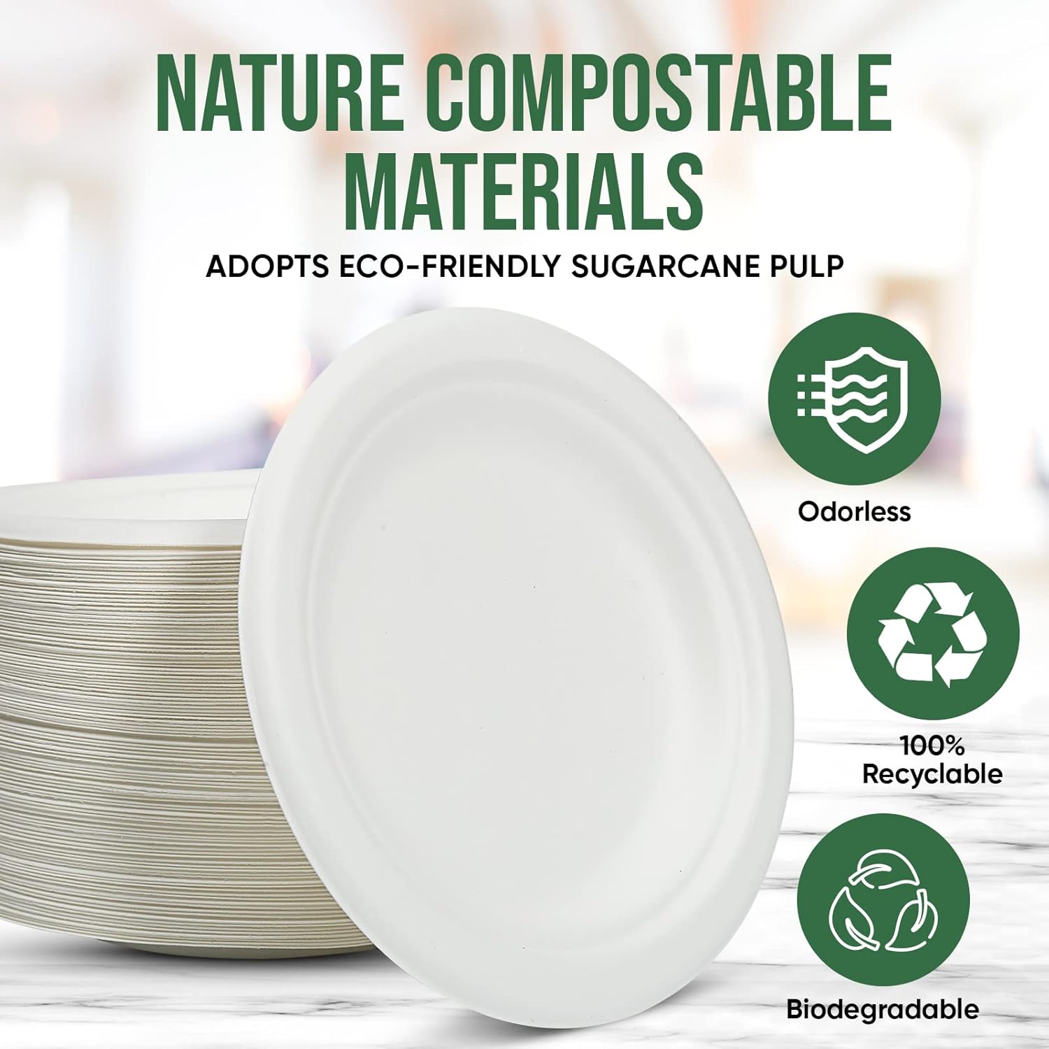 TaidMiao 100 Pack 6 Inch White Paper Plates