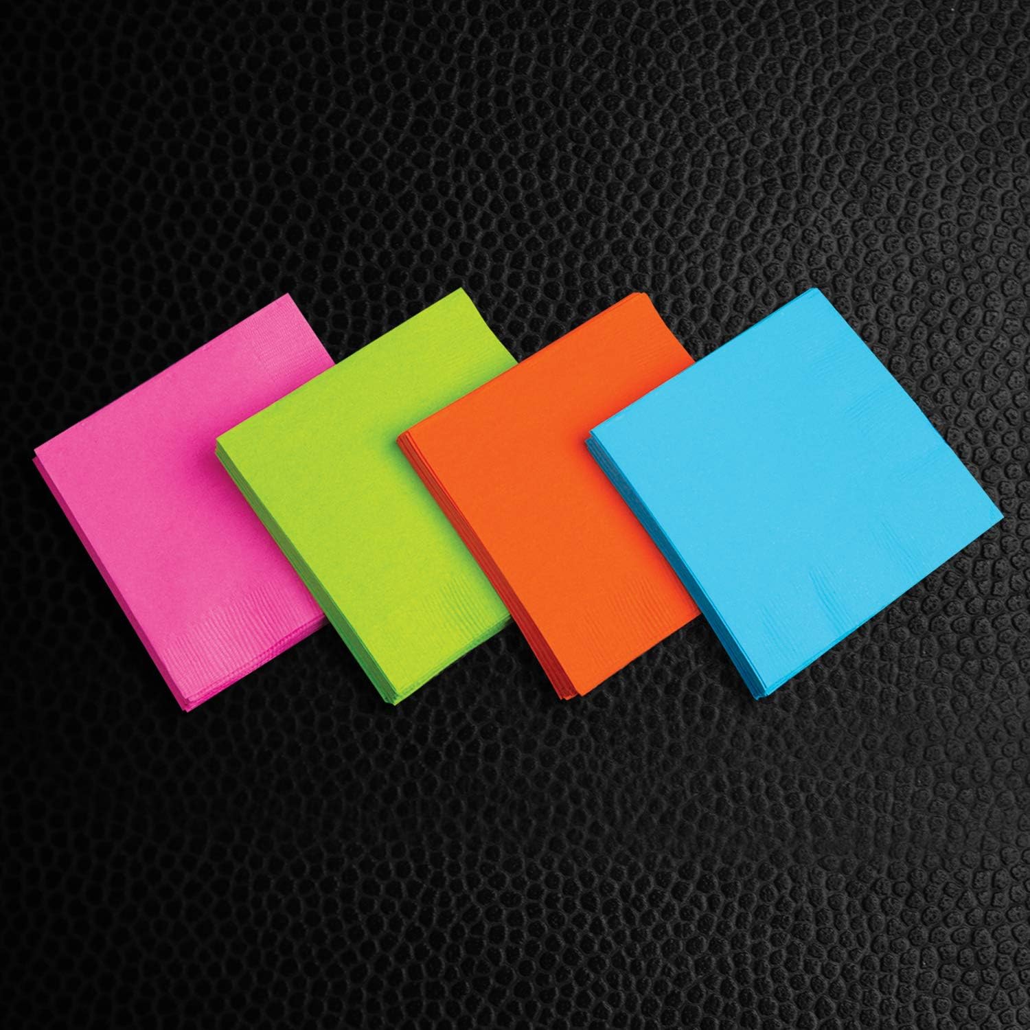Party Essentials 2-Ply Disposable Four Fold Neon Napkins 13x13 96 Count