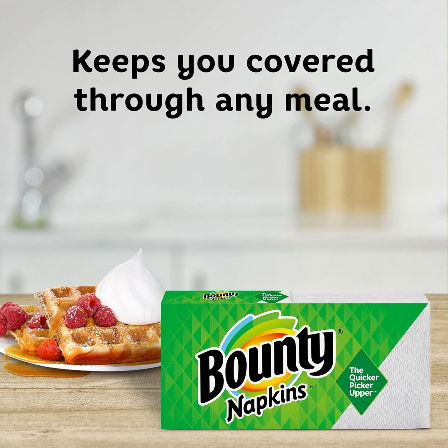 Bounty Quilted Napkins 1 Ply White 100 Pack