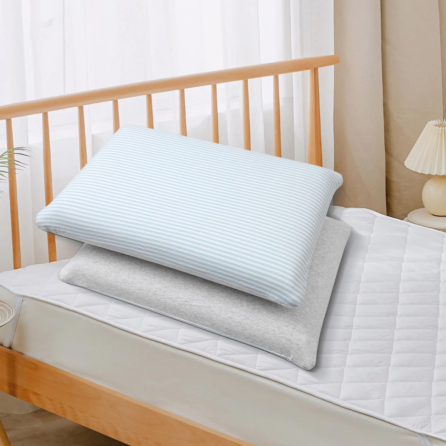 Memory Foam Pillow Protector with Cotton Cover Soft and Breathable