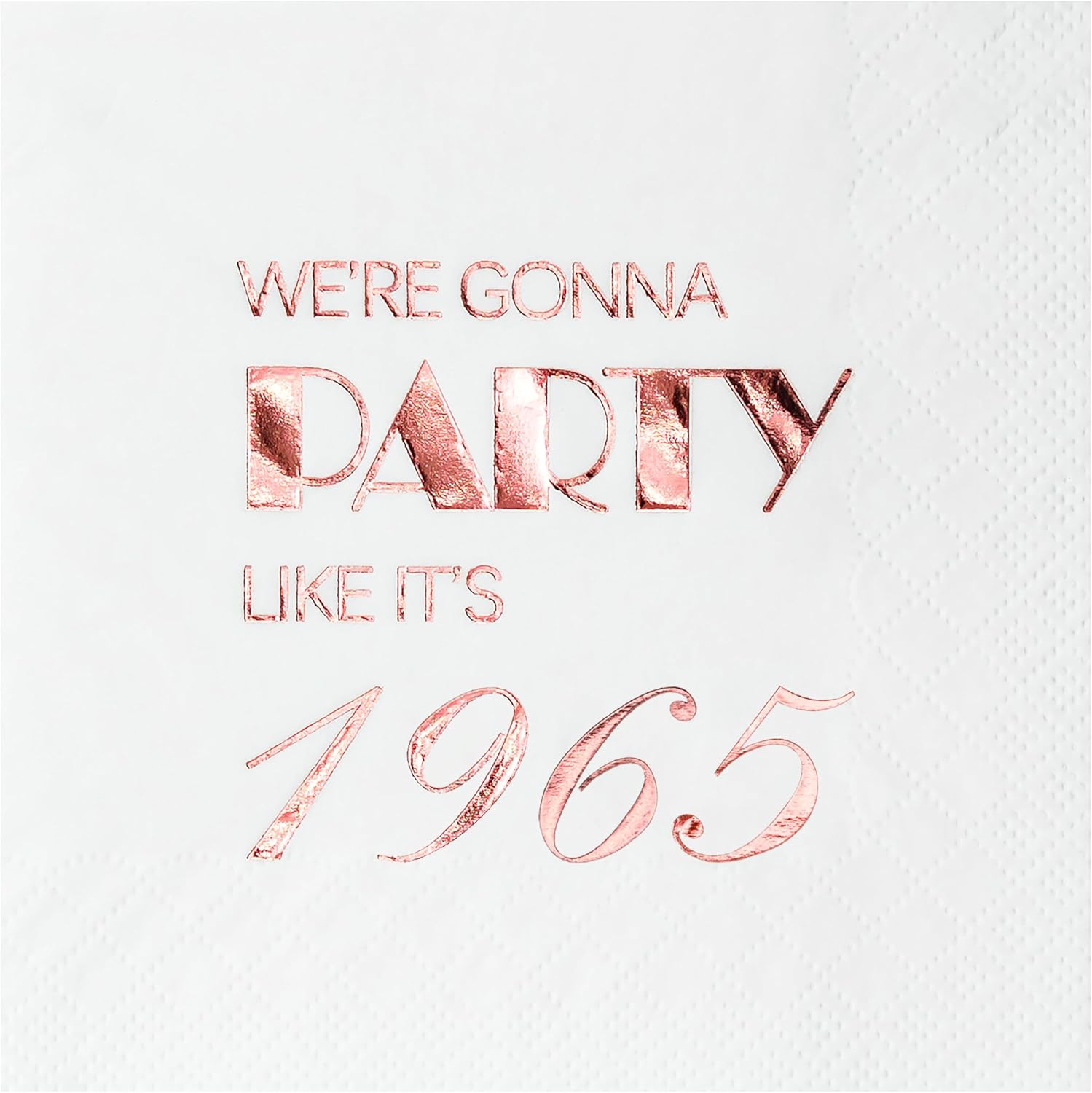 Crisky 60th Birthday Rose Gold Cocktail Napkins 50 Pcs