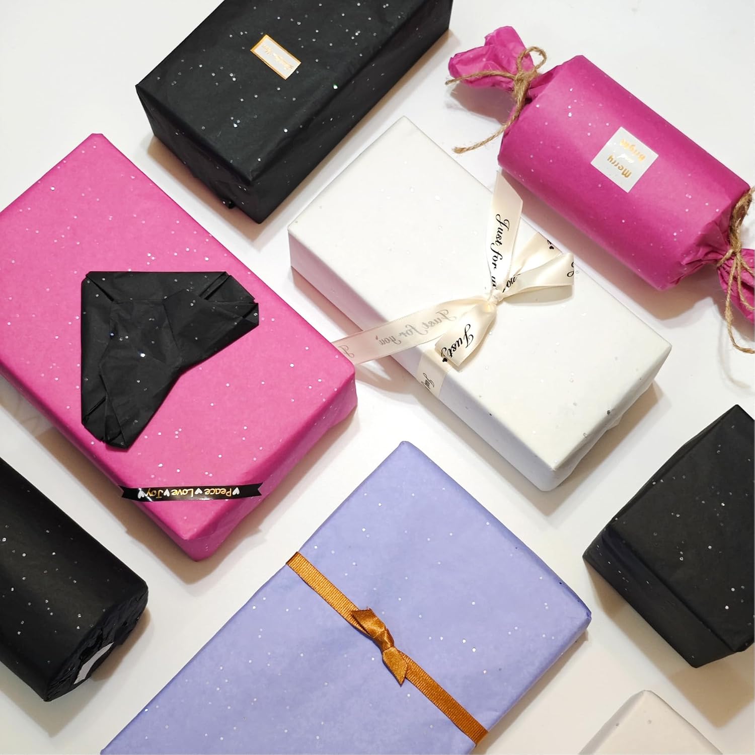 60 Sheets Glitter Tissue Paper Gift Wrap