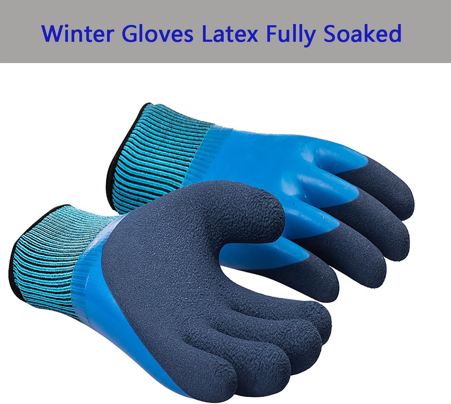Winter Latex Gloves Fully Soaked for Cold Weather