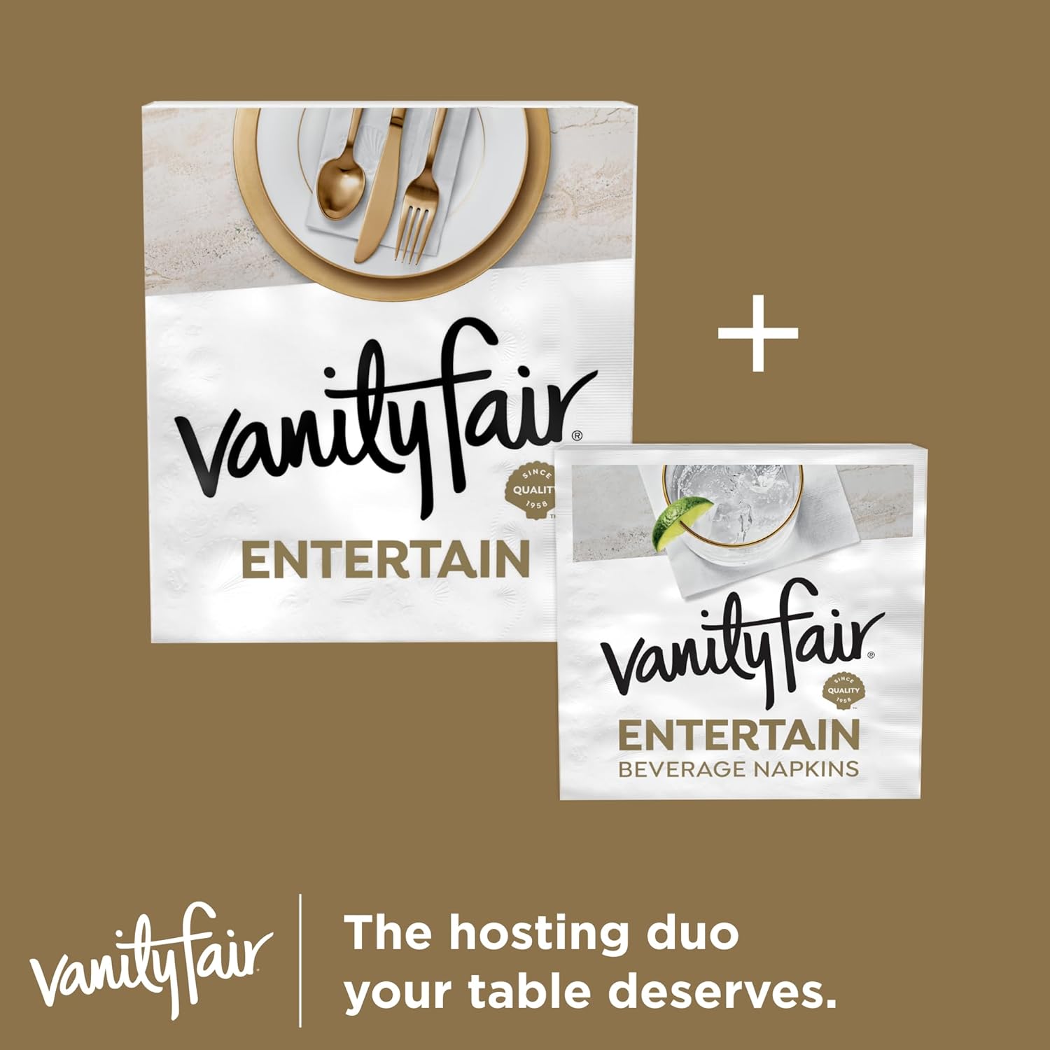 Vanity Fair Beverage Paper Napkins 40 Count 49x49