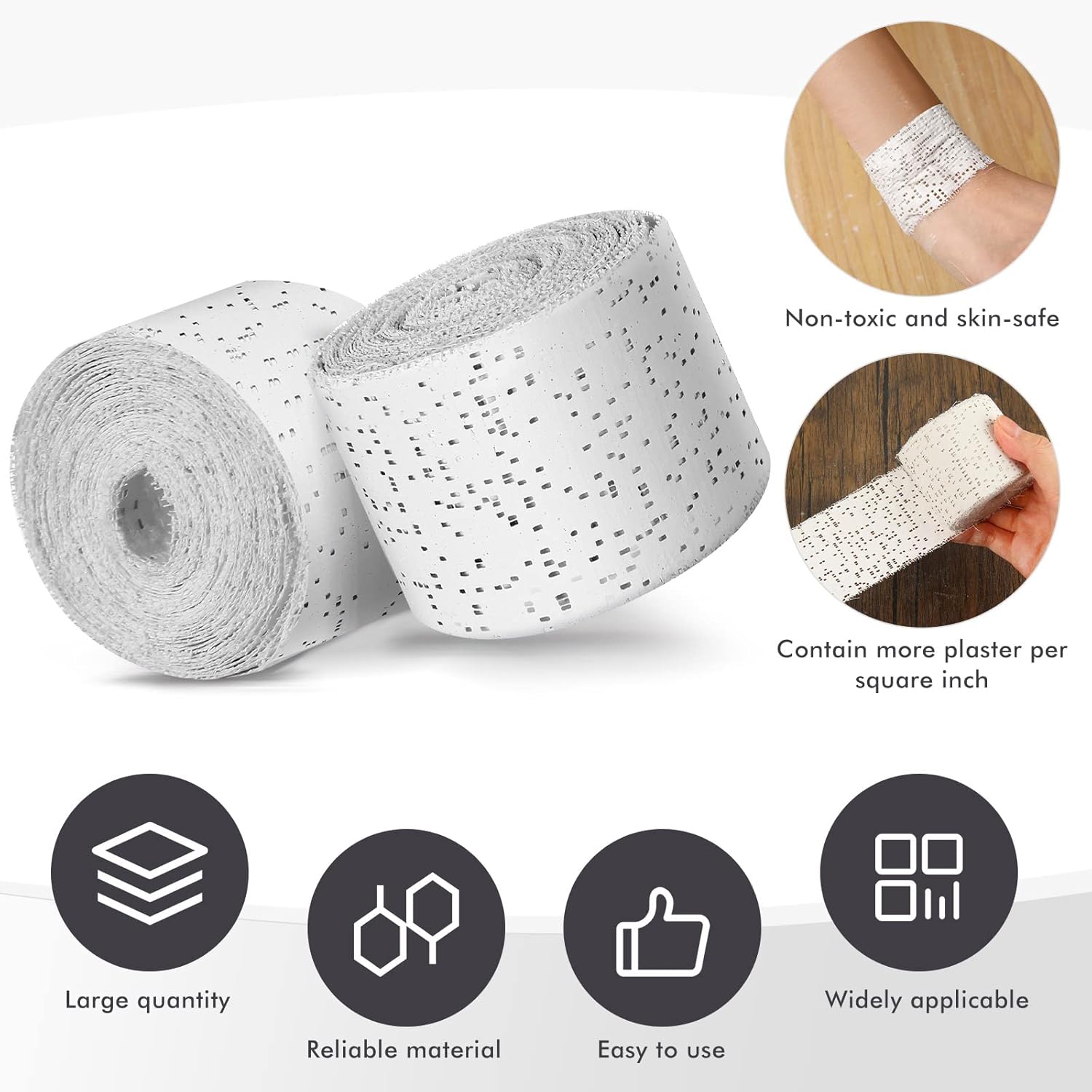 20 Pack Plaster Cloth Gauze Bandage Rolls for Art and Craft Projects
