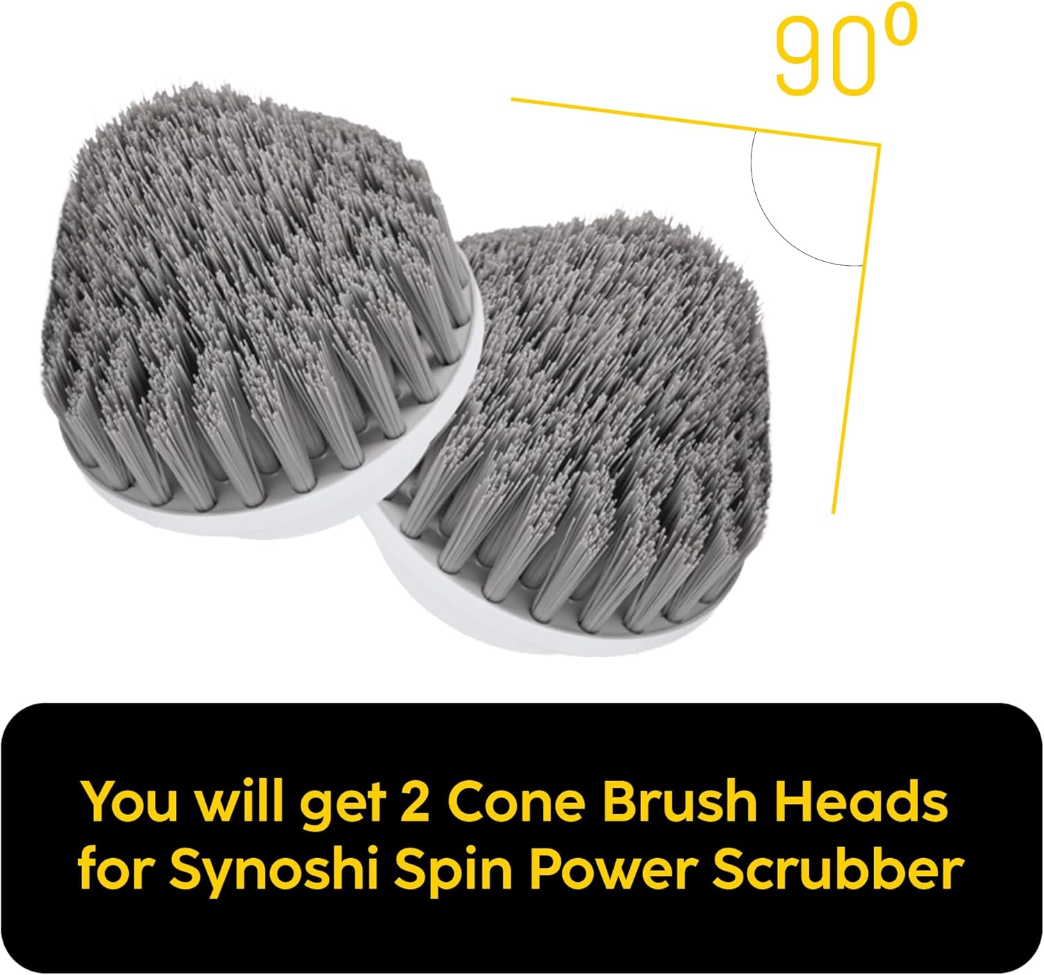 Cone Brush Heads 2 Units for Electric Spin Scrubber