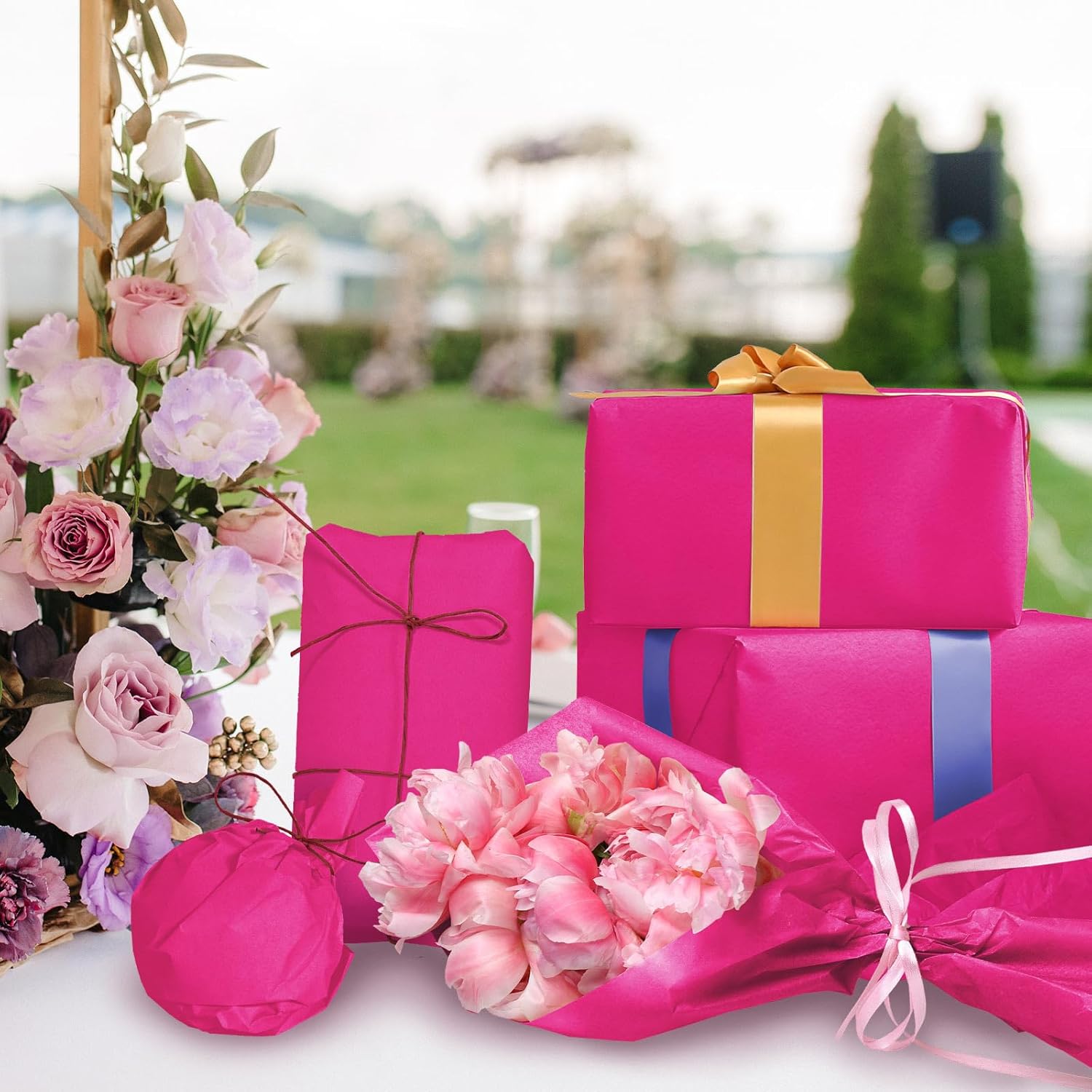 120 Sheets Hot Pink Tissue Paper for Gift Wrapping and Crafts