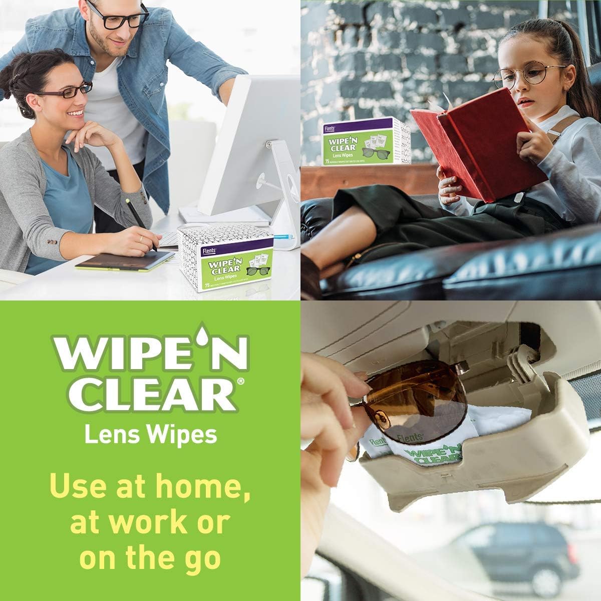 Flents Lens Wipes 150 Count Pre-Moistened Streak Free