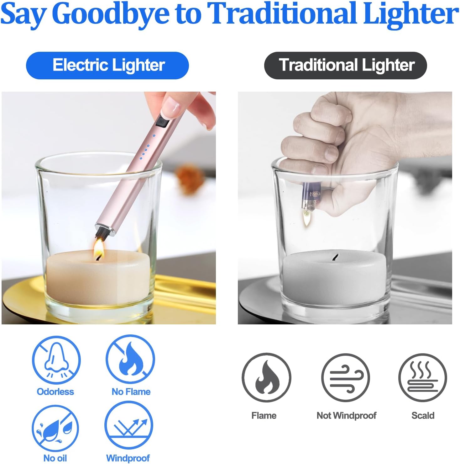 OEAGO Electric Candle Lighter Rechargeable USB