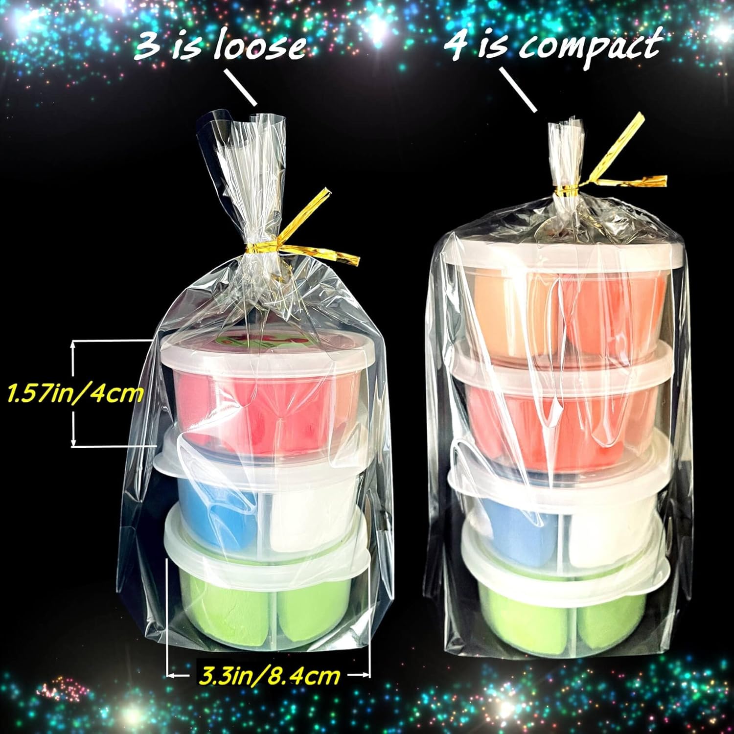 PigPotParty 6x9 Clear Plastic Treat Bags 50Pcs with Twist Ties