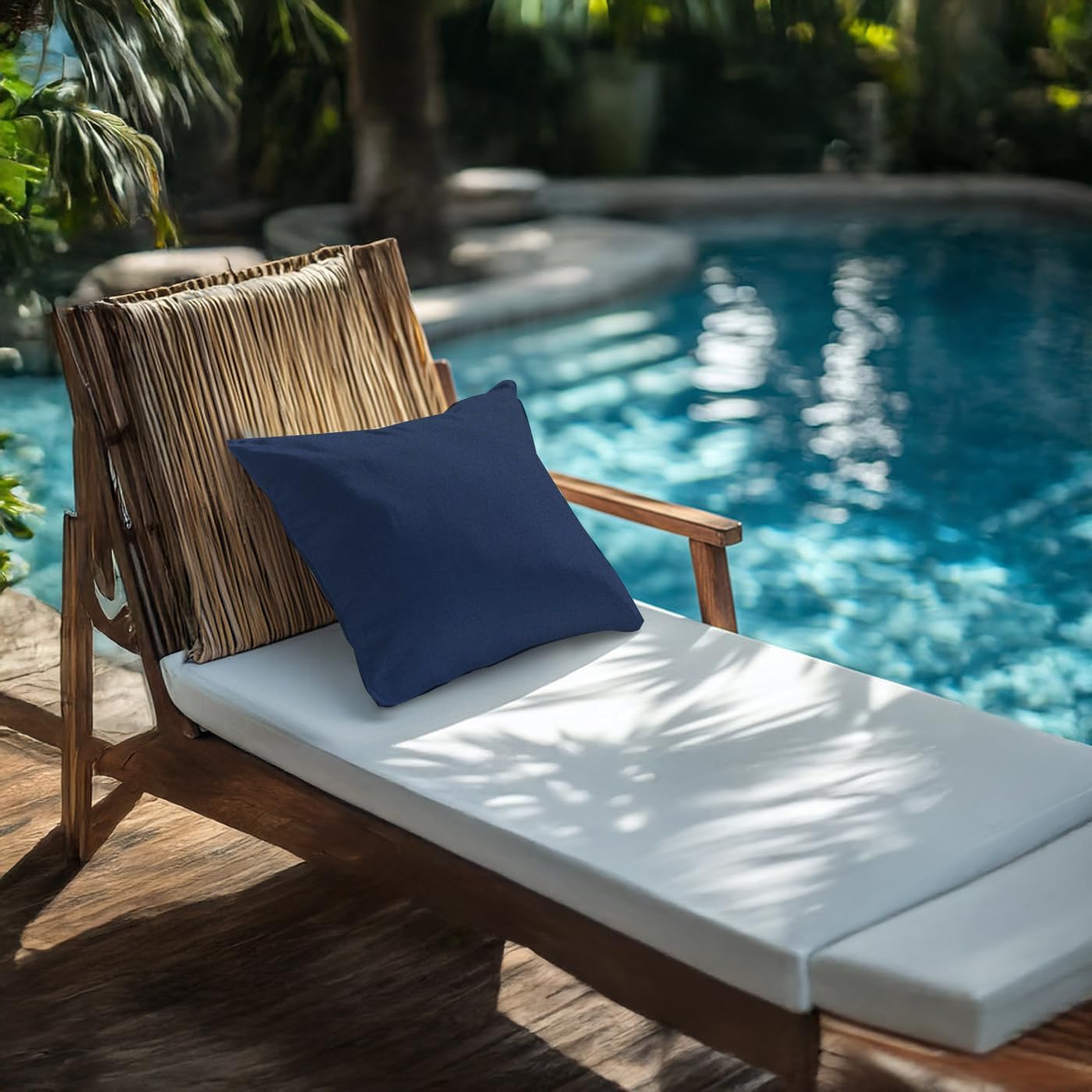 Covers All Sunbrella Outdoor Throw Pillows Pack of 2 Navy Blue 20x20