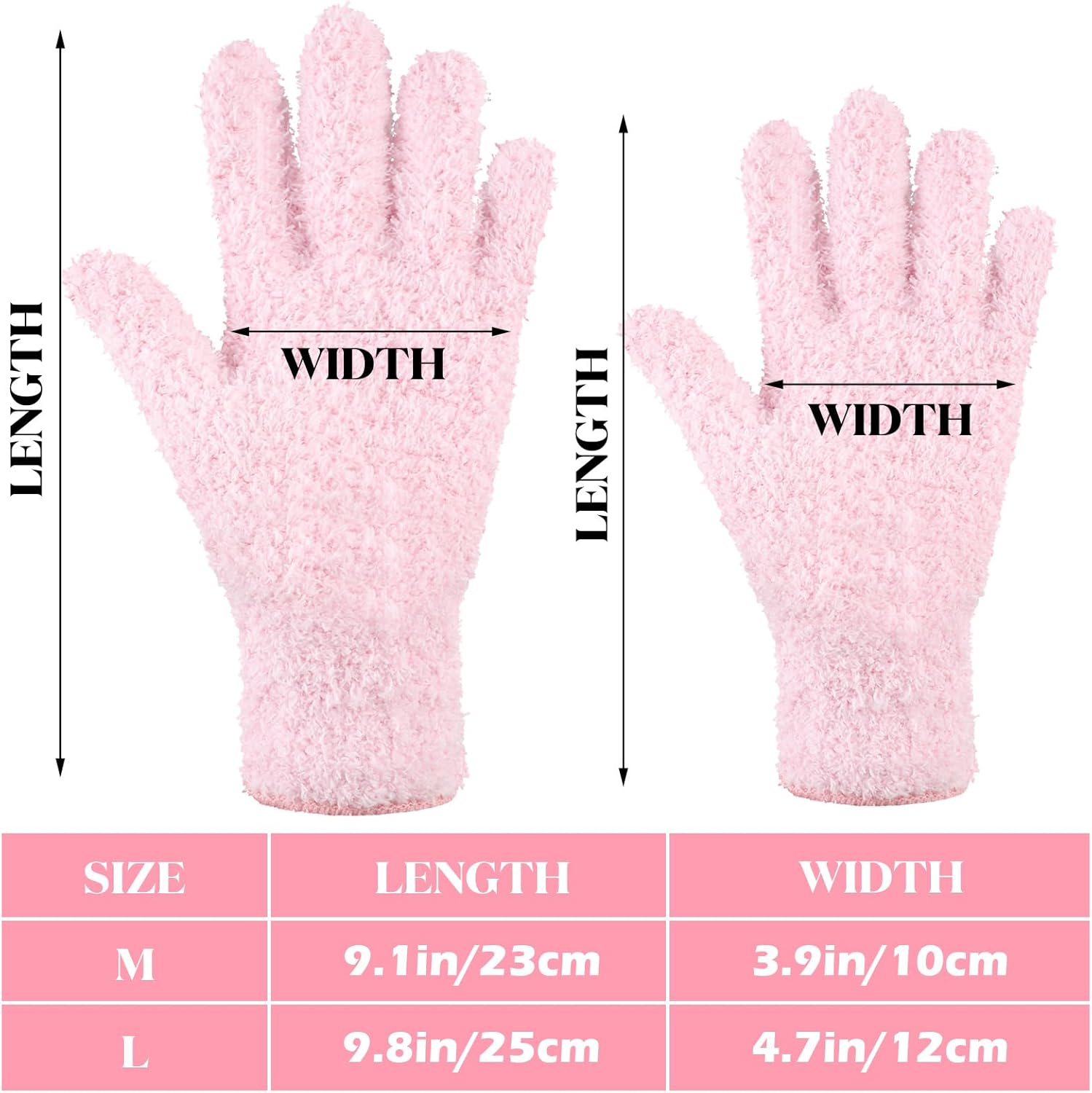 Bencailor 4 Pairs Microfiber Dusting Gloves Reusable Washable Cleaning Mittens