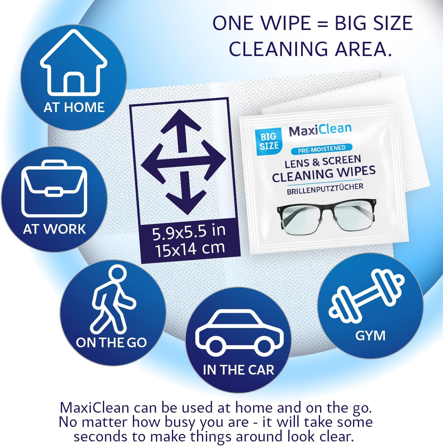 Maxi Clean Lens Wipes for Eyeglasses and Electronics