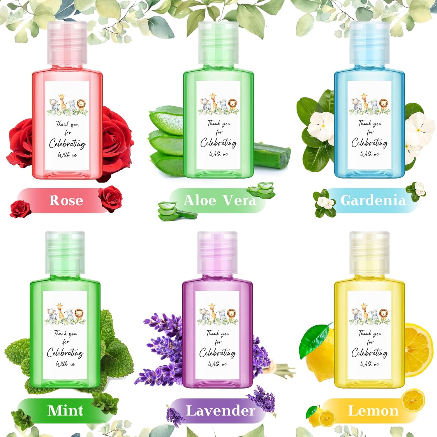 Gejoy 48 Pcs Jungle Animal Hand Sanitizer Party Favors