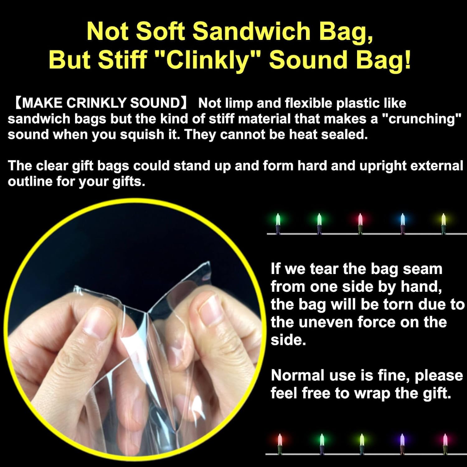 PigPotParty 6x9 Clear Plastic Treat Bags 50Pcs with Twist Ties