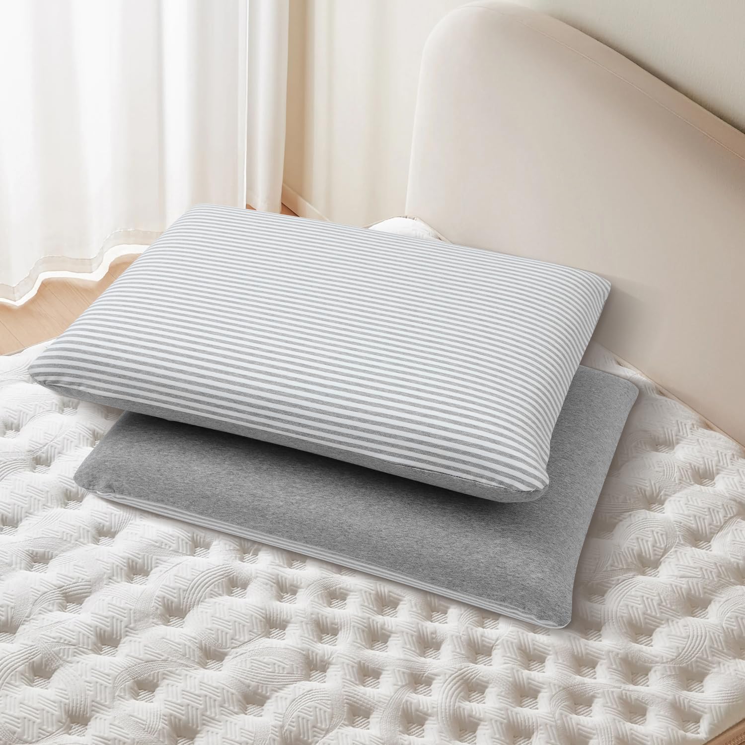Memory Foam Pillow Protector with Cotton Cover Soft and Breathable