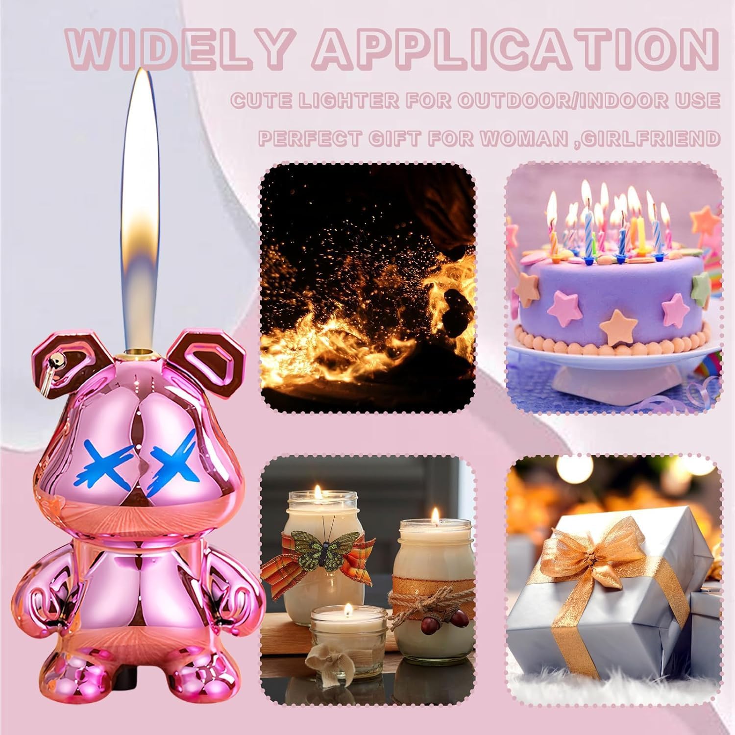 Cute Animal Shaped Lighter Keychain For Women