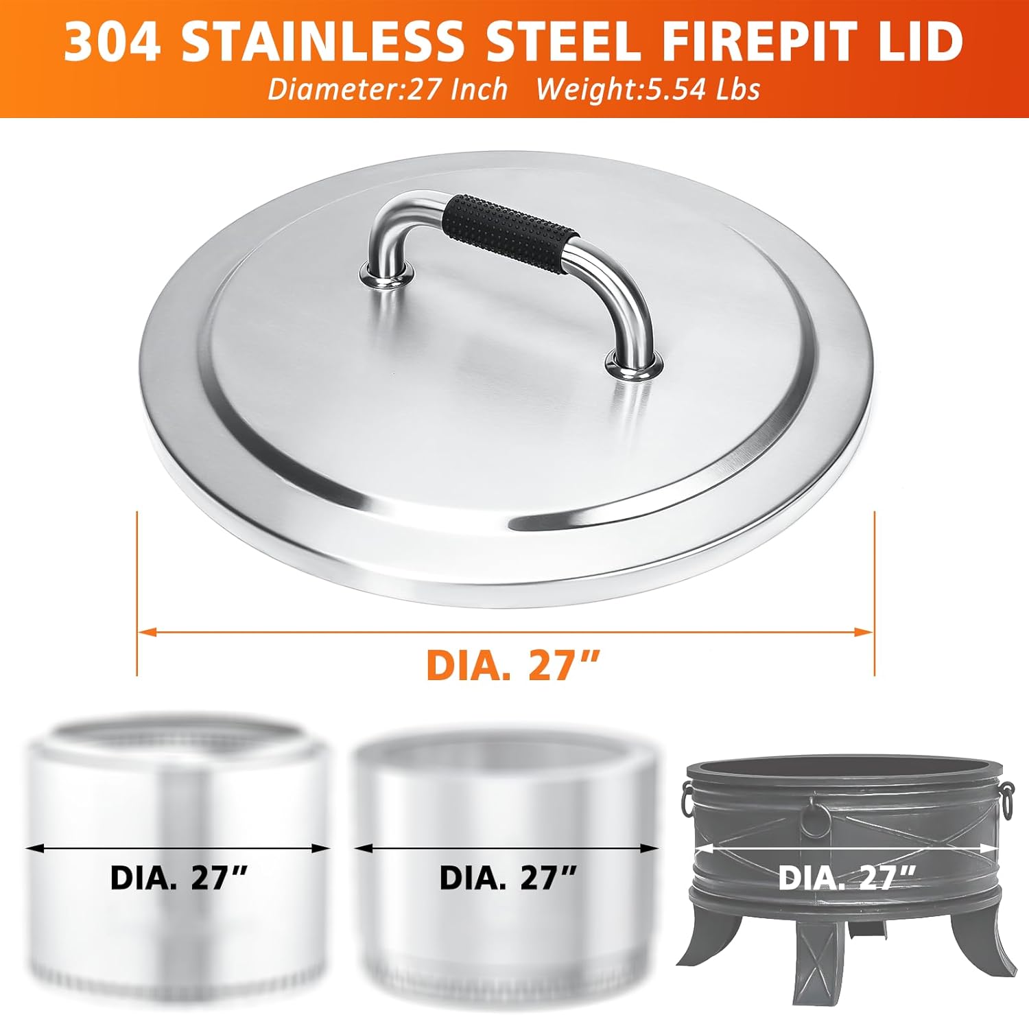 Hisencn Fire Pit Lid for Solo Stove Yukon 27 Inches