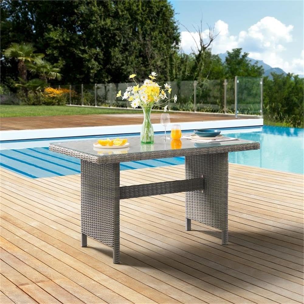 Asti 3-Piece Outdoor Dining Set - Weather-Resistant Wicker and Aluminum Frame
