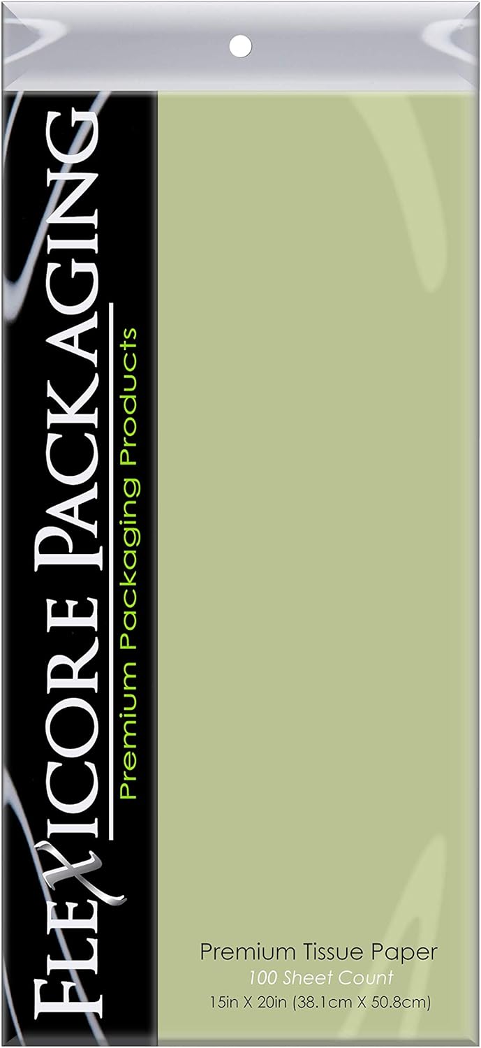 Flexicore Packaging Willow Green Gift Wrap Tissue Paper 15x20
