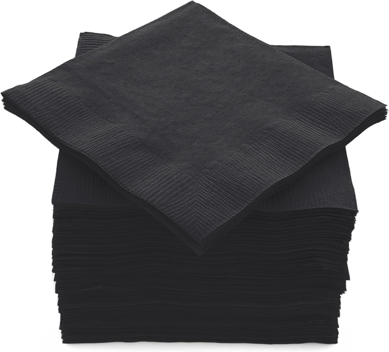 100 Pack Black Beverage Napkins 5x5 Inch 2 Ply by Amcrate