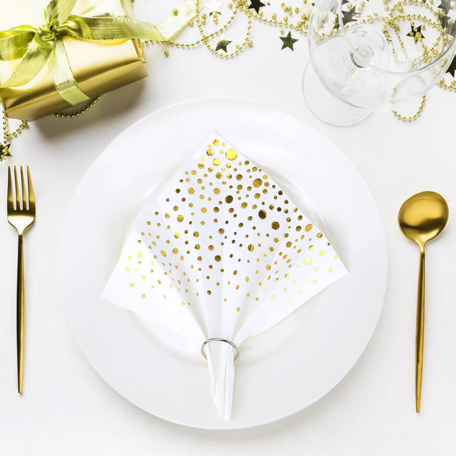 Gold Foil Party Napkins 60 Pieces 33x33cm