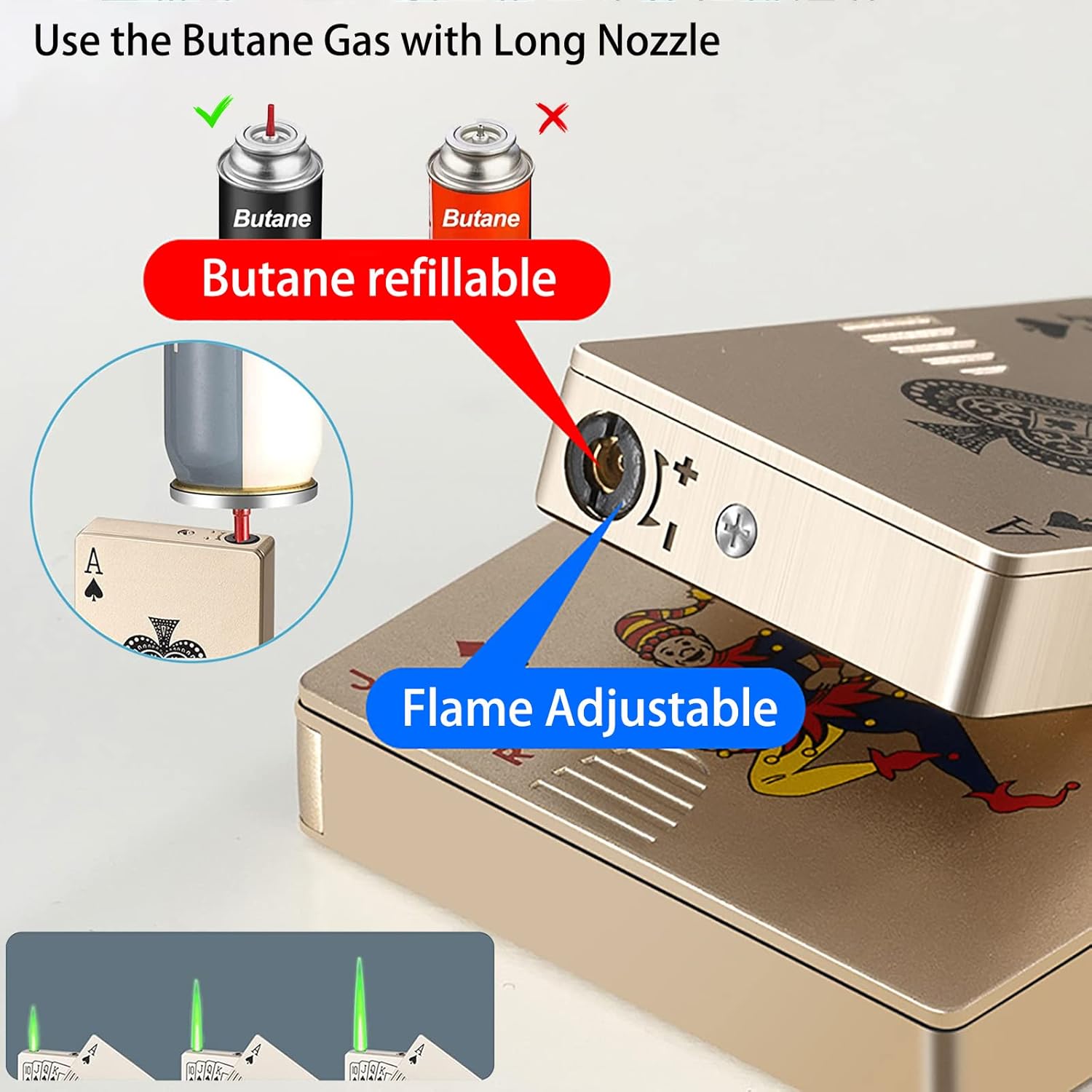 Jet Torch Lighter with Ace Card Design