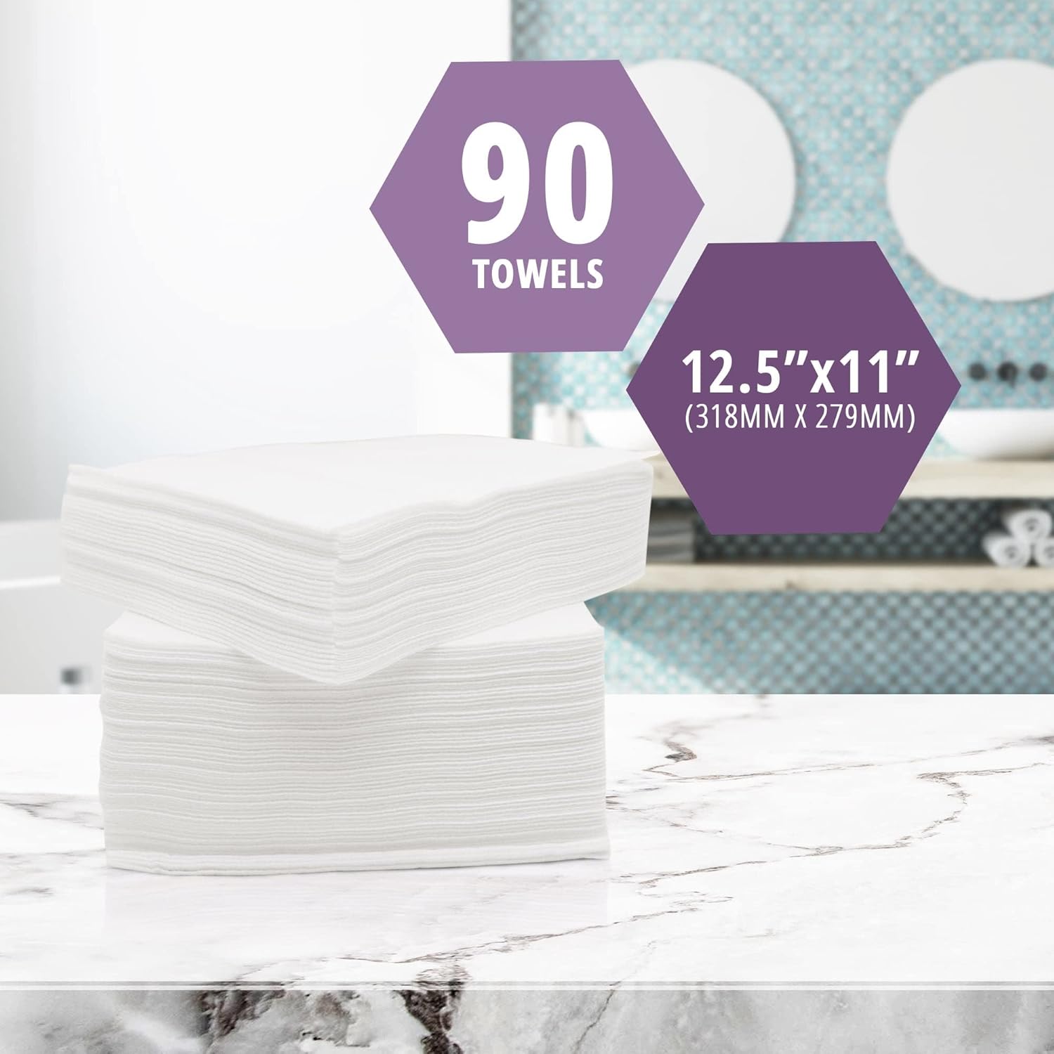 MED PRIDE Ultra Soft Disposable Wash Cloths 125X11 90 Pack Unscented