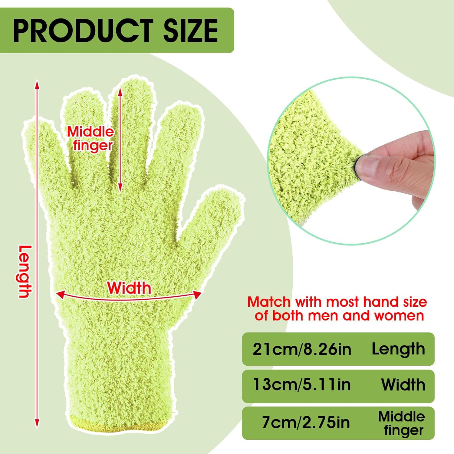 Sibba 2pcs Microfiber Dusting Mitt Gloves for Cleaning
