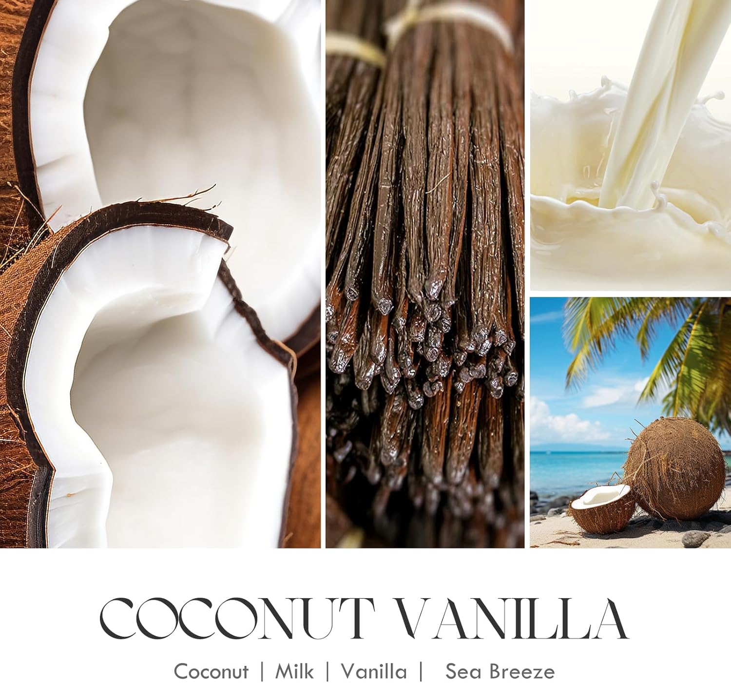 AOOVOO Coconut Vanilla Candles 9 oz Aromatherapy Soy Candles