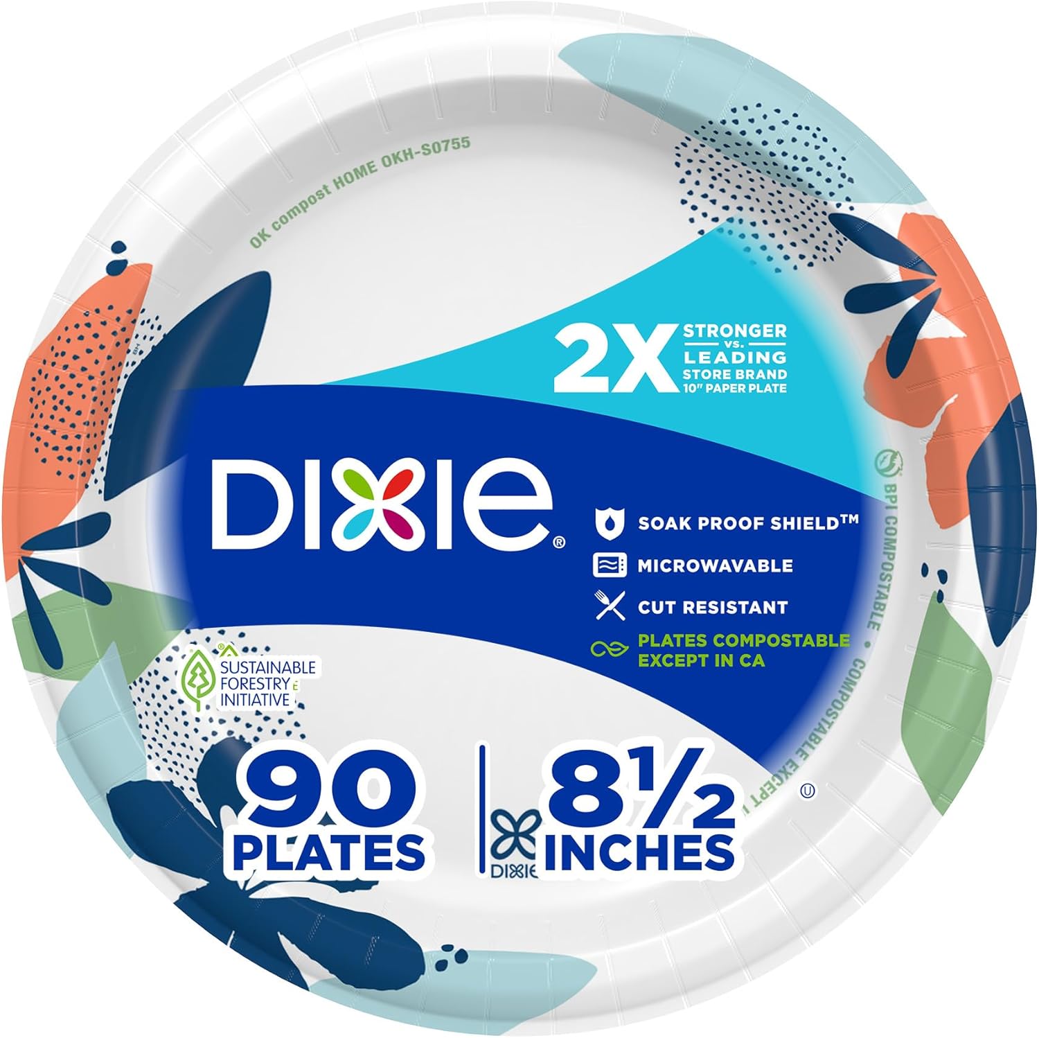 Dixie Medium Paper Plates 85 Inch 90 Count
