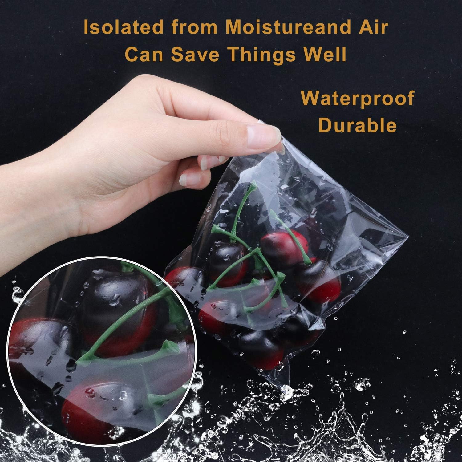NEOACT 300 PCS 5x7 Clear Resealable Cellophane Bags