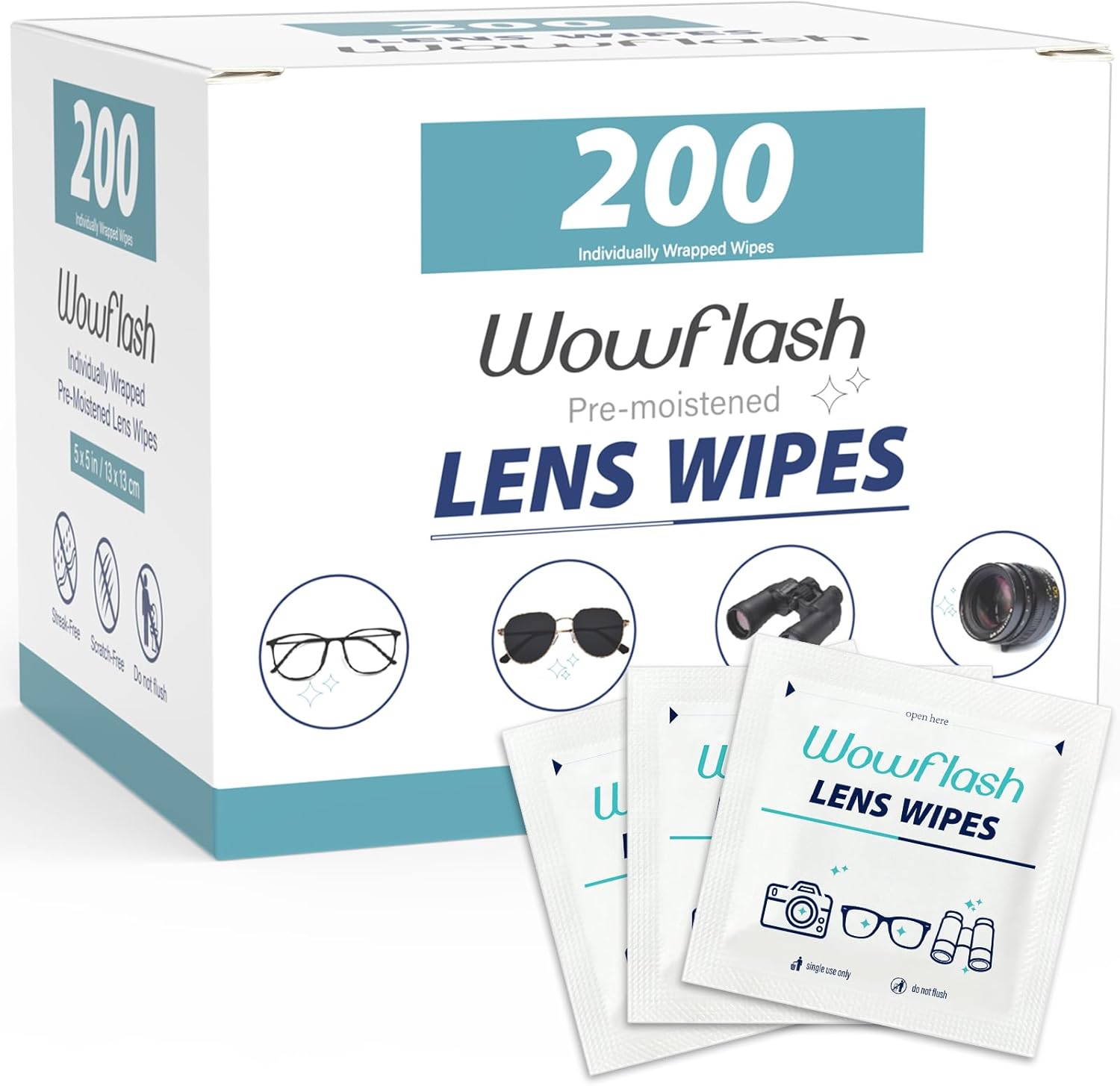 200 Count Lens Wipes for Eyeglasses and Sunglasses