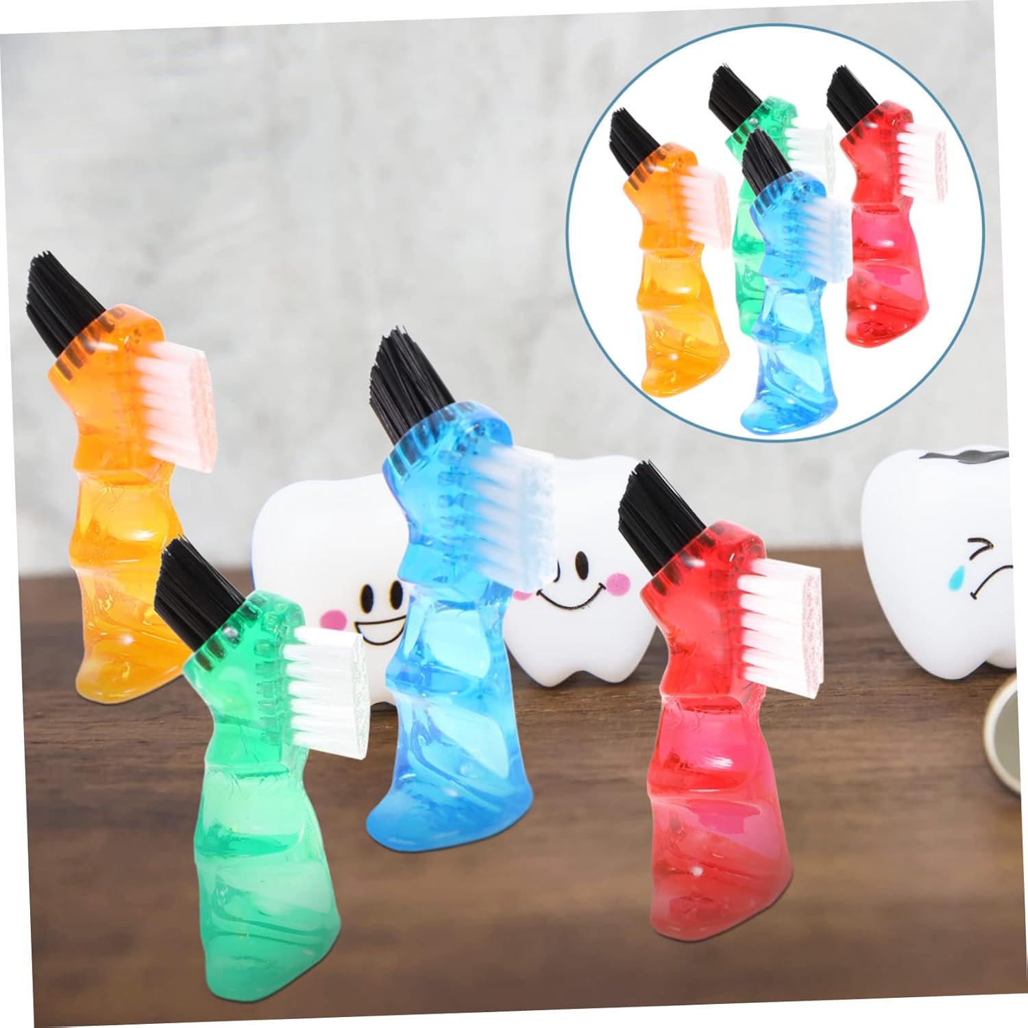 4Pcs Double Sided Denture Brushes for Easy Cleaning