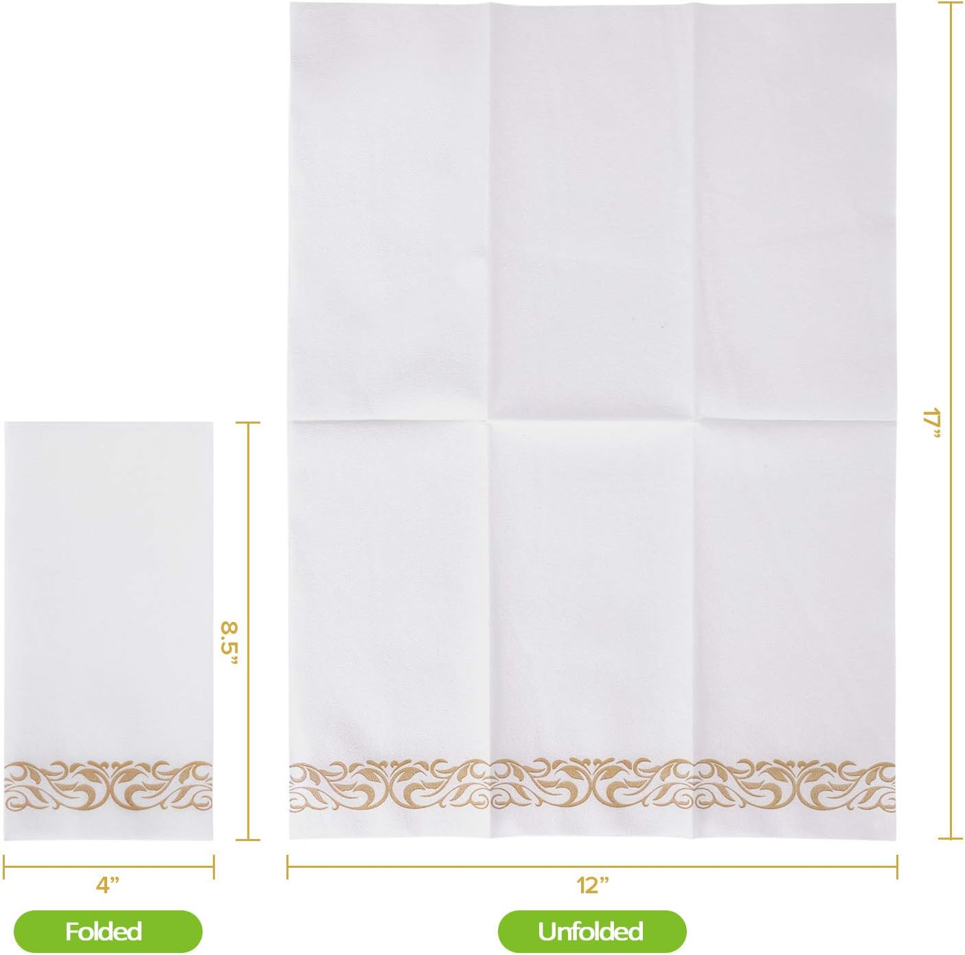 FOCUSLINE 100 Linen Feel Bathroom Napkins - Gold 12x17