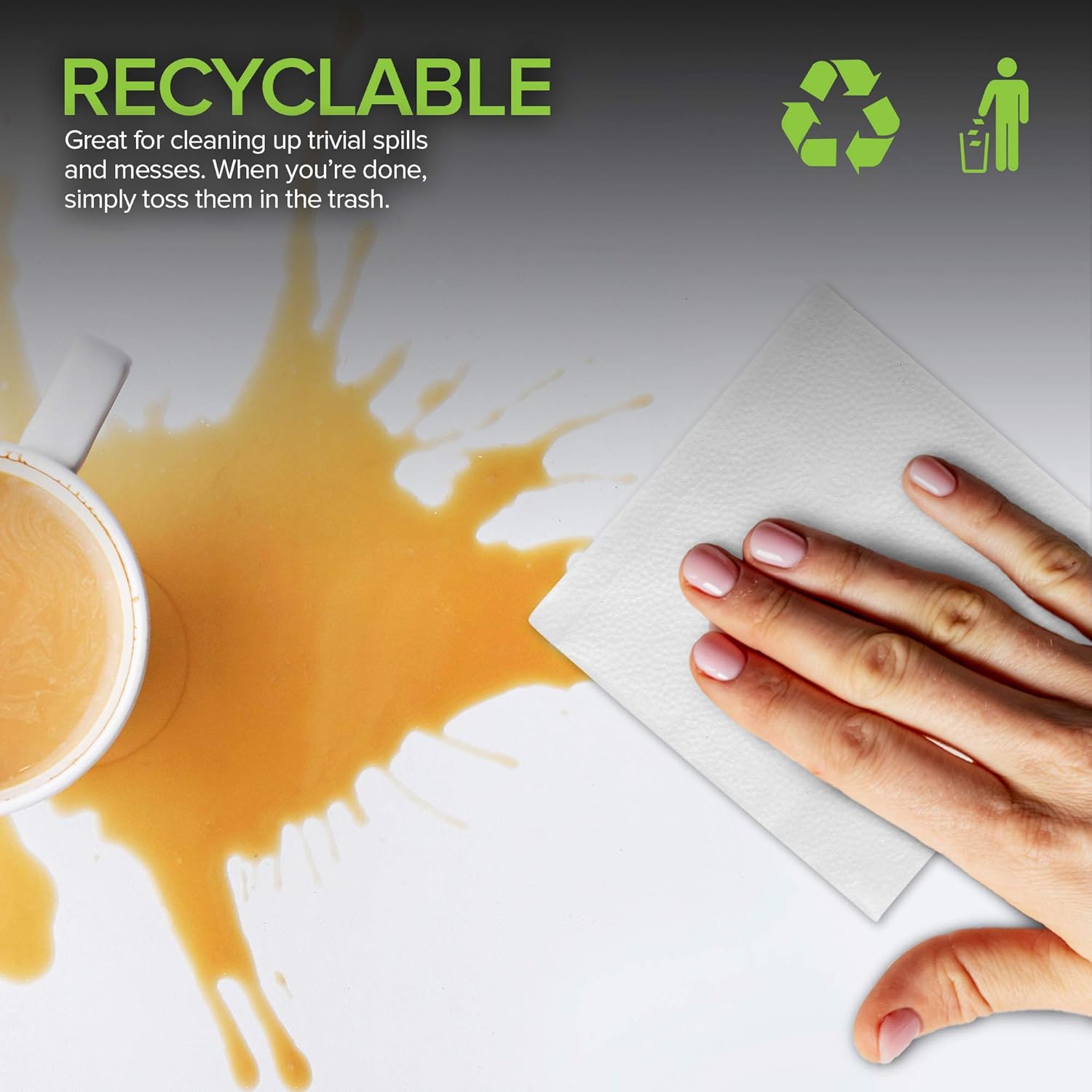 Stock Your Home 12 Inch Disposable Napkins 500 Pack