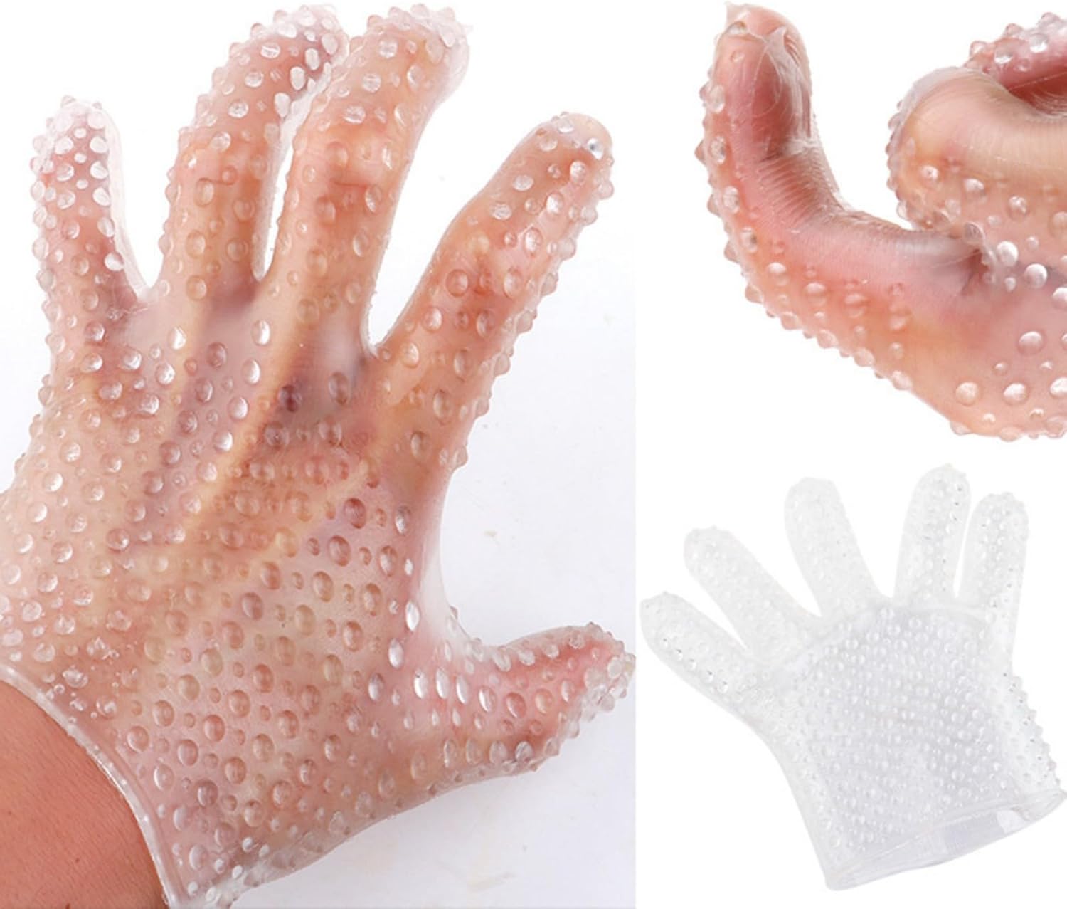 N-ING 2x Silicone Massage Glove for Bath and Flirting