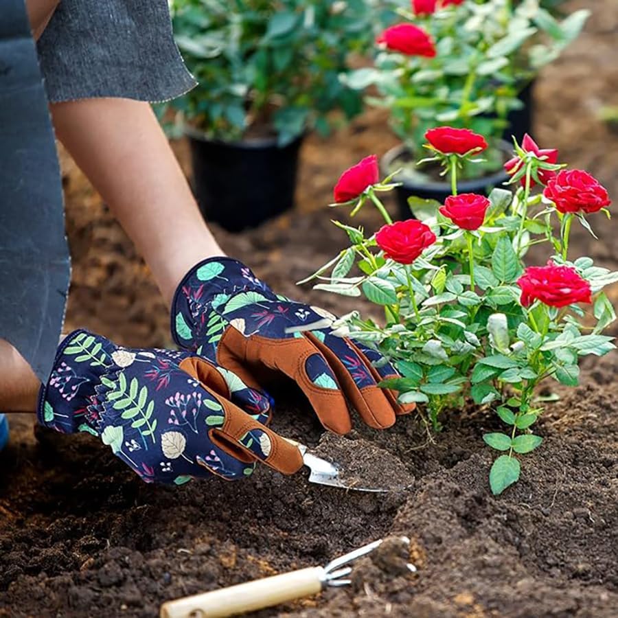 Durable Leather Gardening Gloves With Grip And Breathability