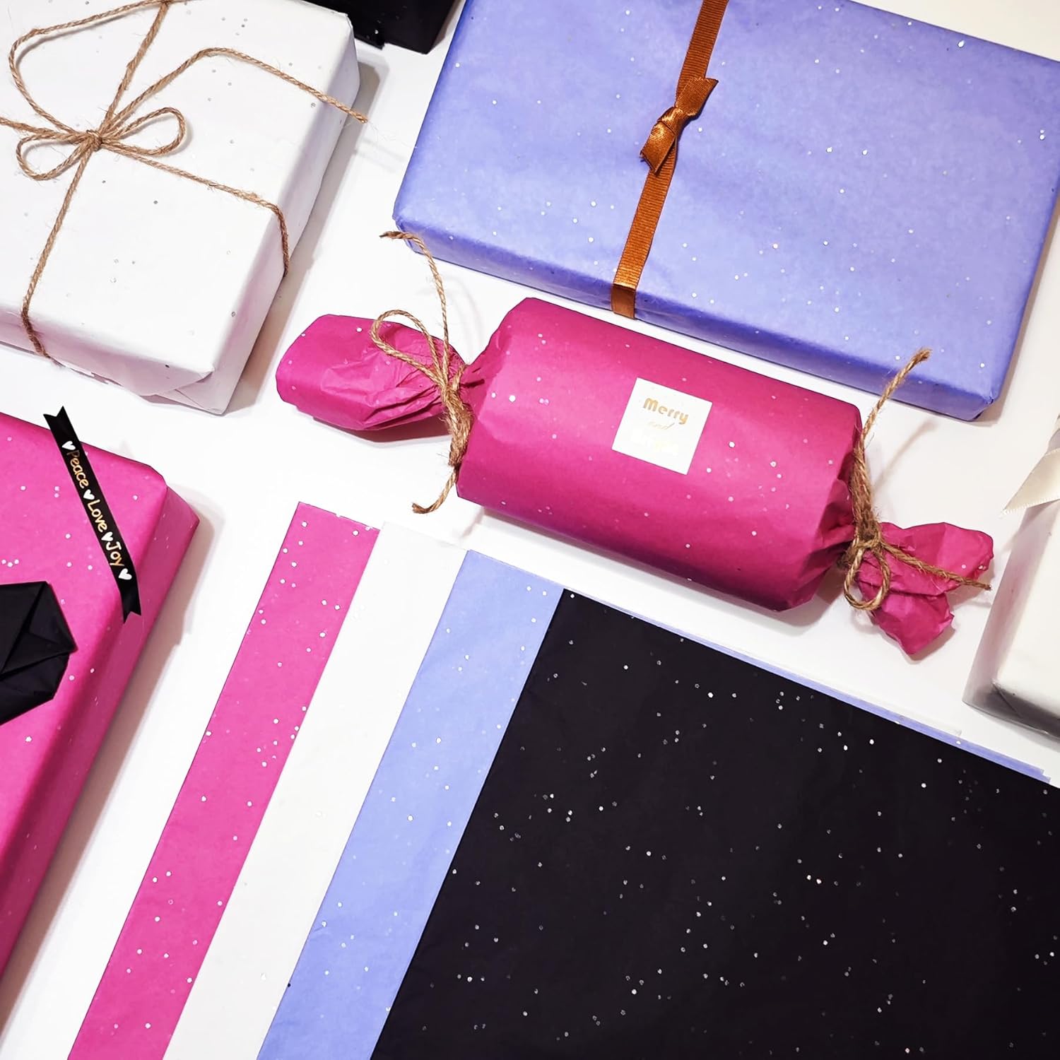 60 Sheets Glitter Tissue Paper Gift Wrap
