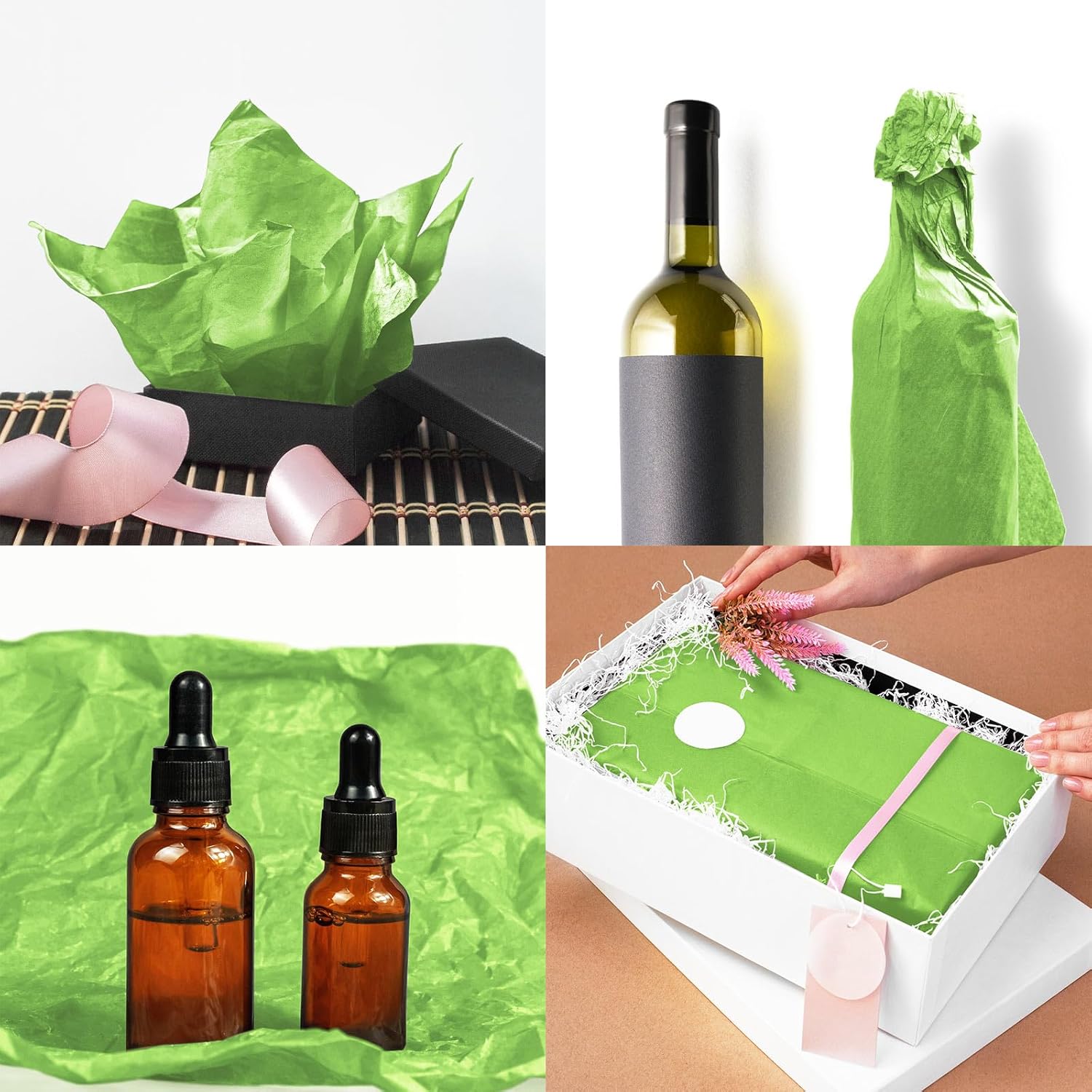 120 Sheets Lime Green Tissue Paper for Gift Wrapping and Crafts