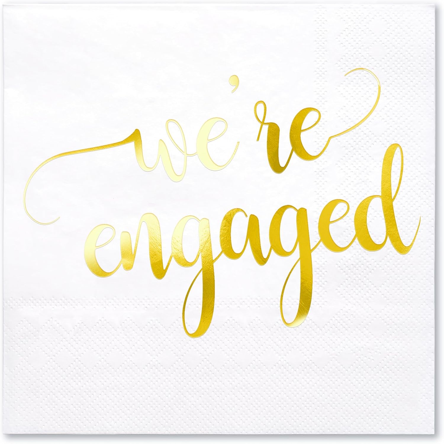 WRAPAHOLIC 50Pcs Gold Were Engaged Napkins