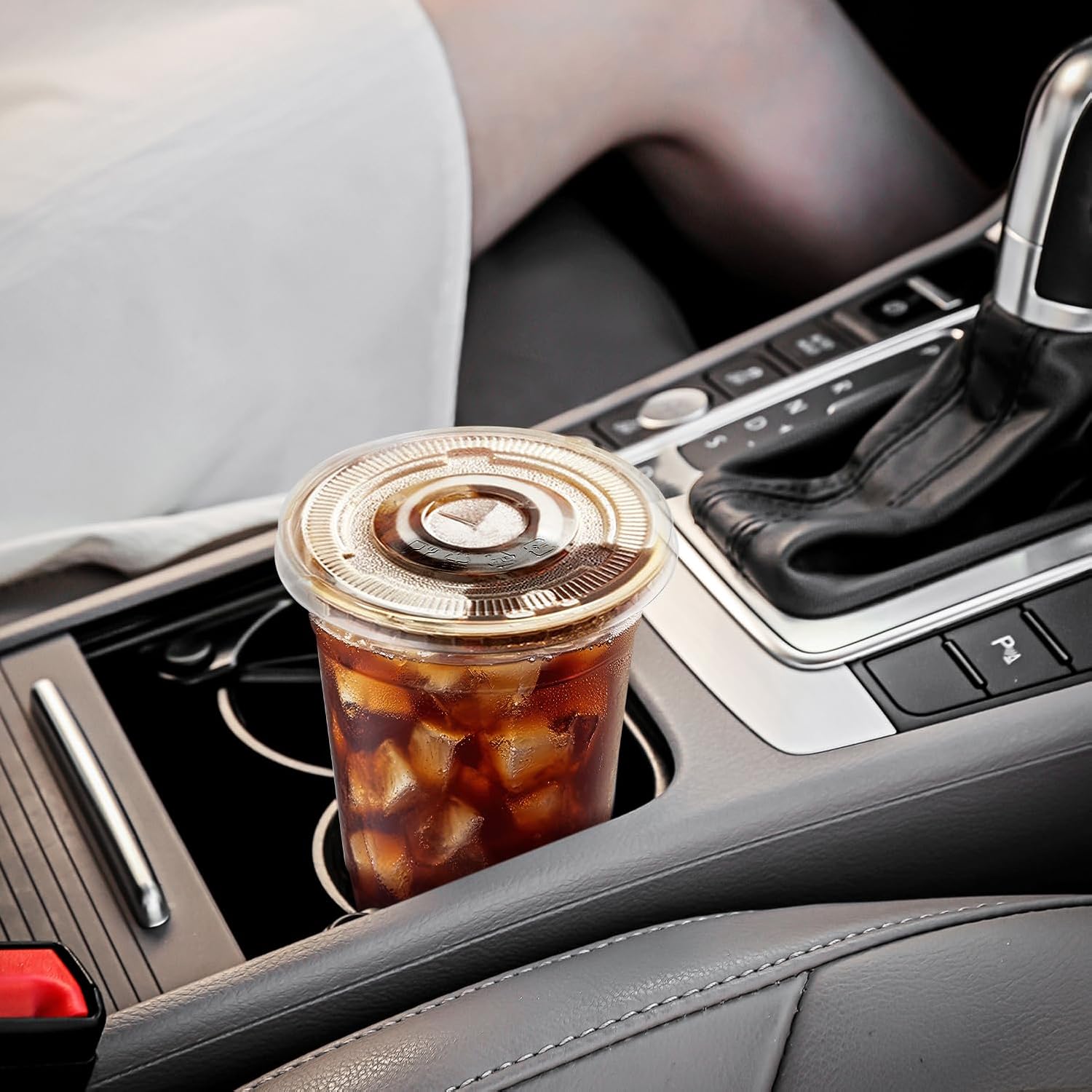 100 Pack 16 oz Clear Plastic Cups with Lids and Straws