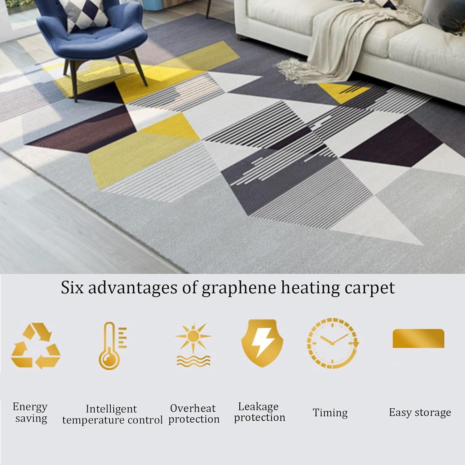 31in x 472in Graphene Heated Floor Mat with Timer
