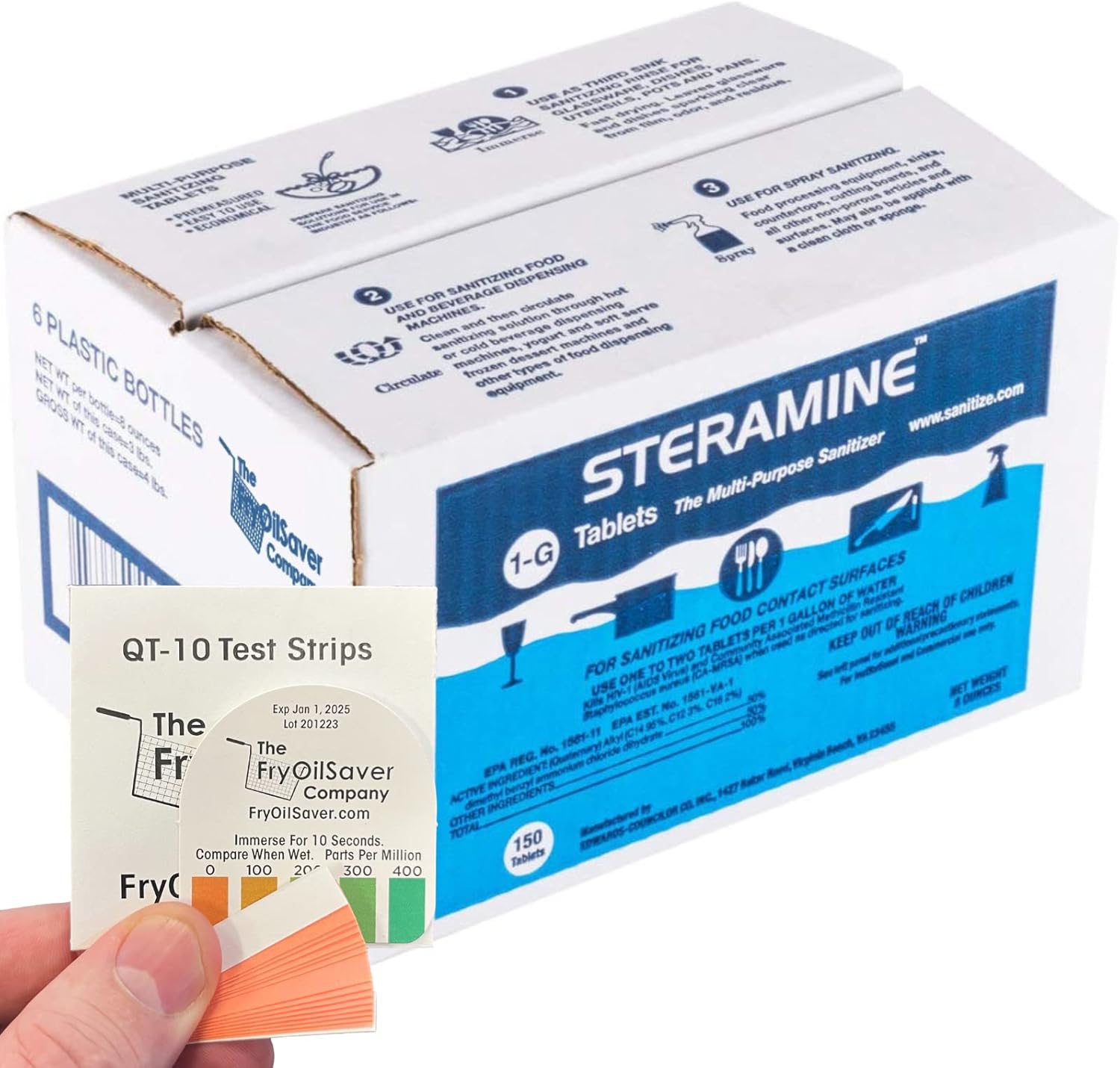 Steramine 6-Pack Sanitizing Tablets with Test Strips