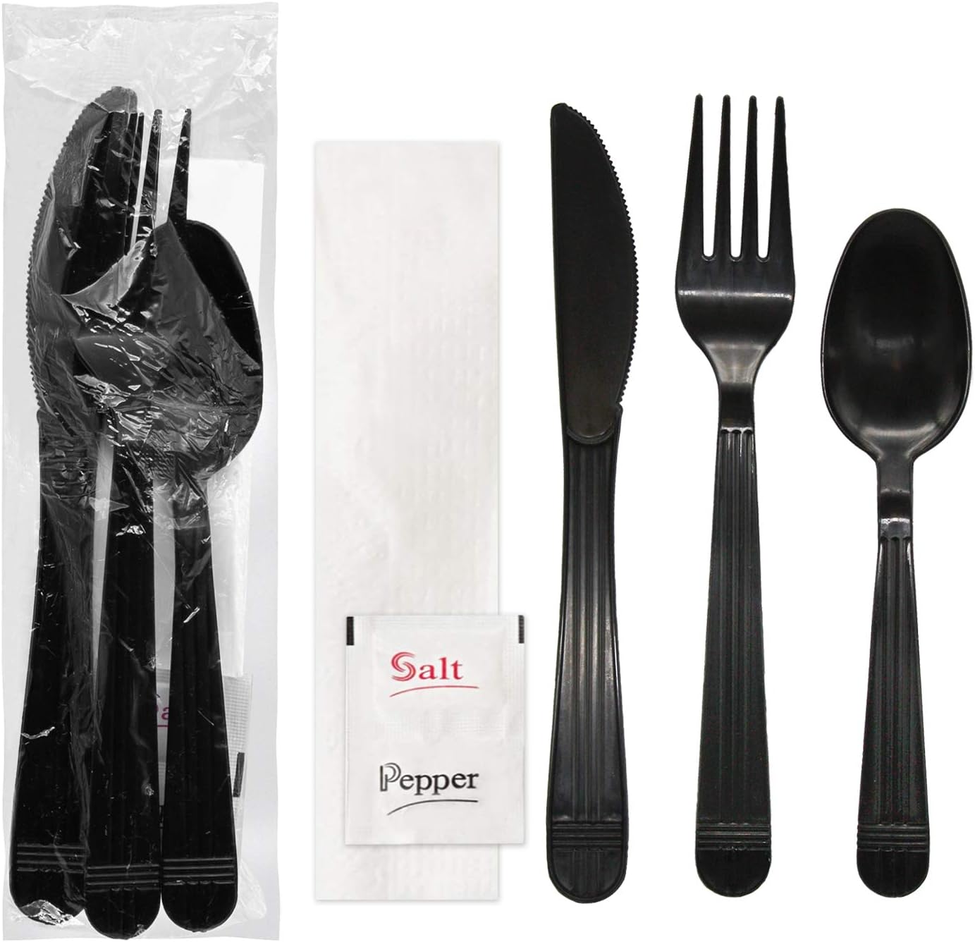 Party Essentials Heavy Duty Cutlery Sets Black 50 Units