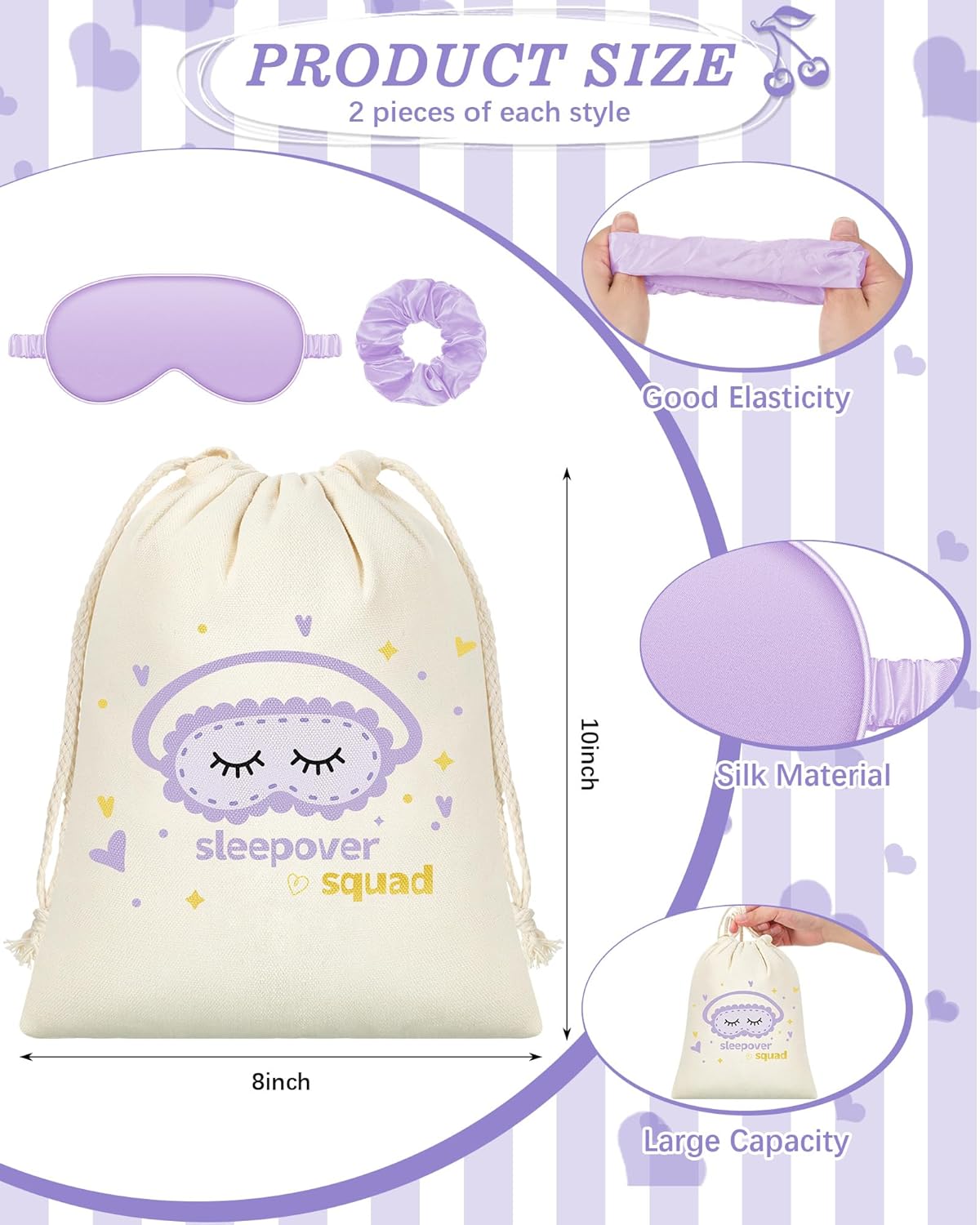 24 Pcs Sleepover Party Supplies for Girls