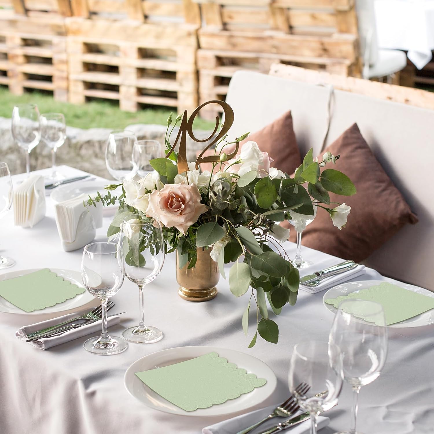 120 Pcs Sage Green Cocktail Napkins