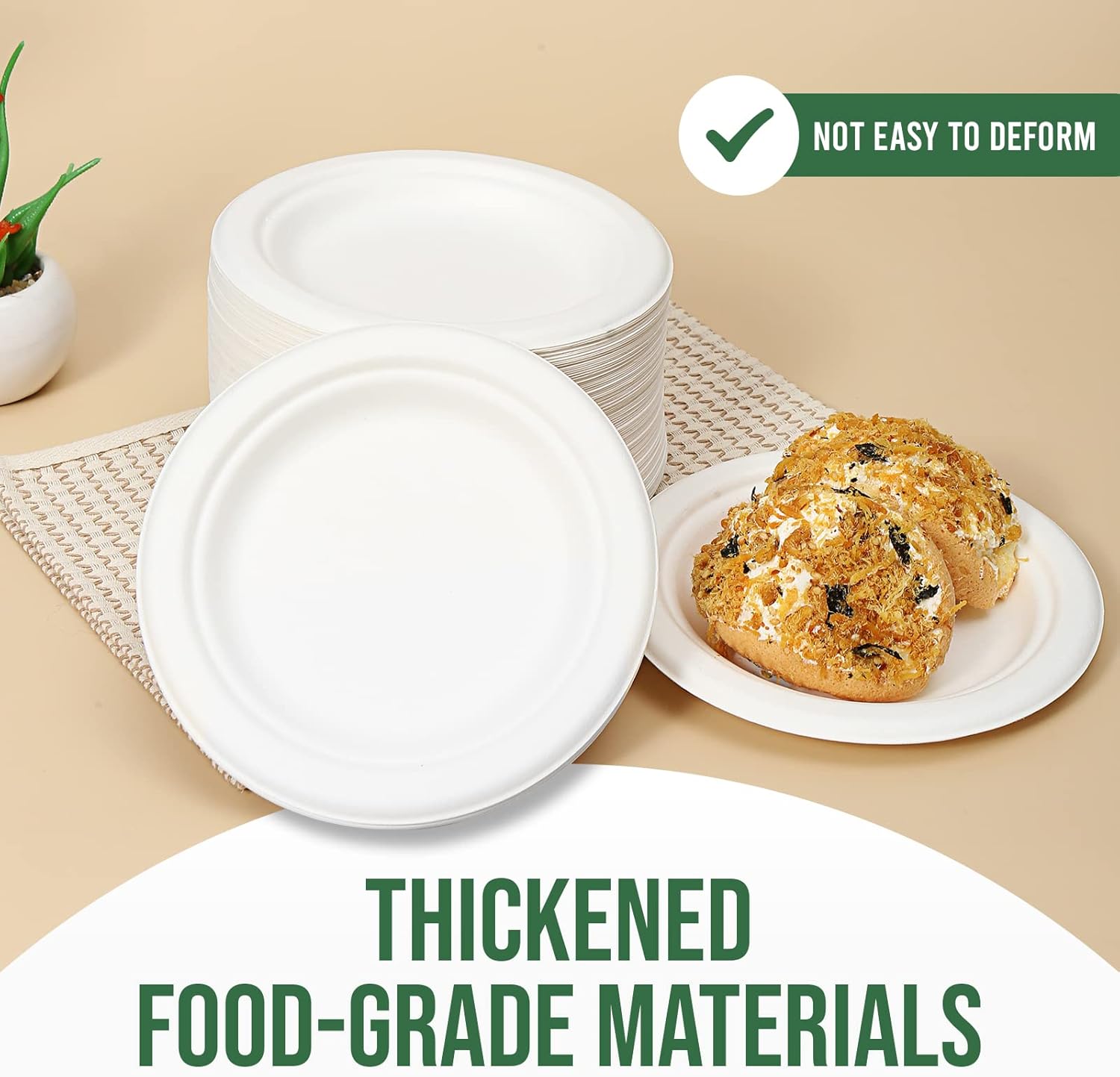 TaidMiao 100 Pack 6 Inch White Paper Plates