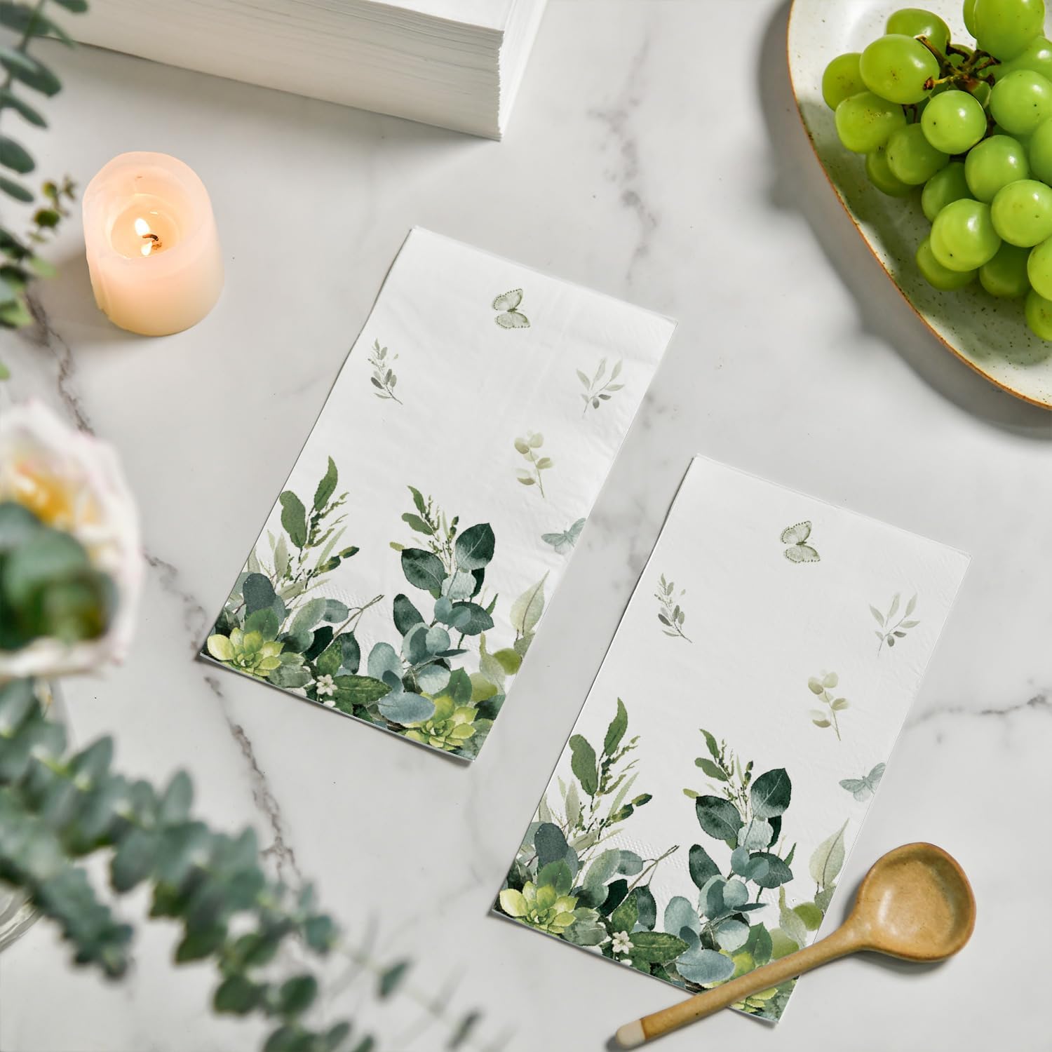 Horaldaily 100 Piece Spring Decorative Napkins