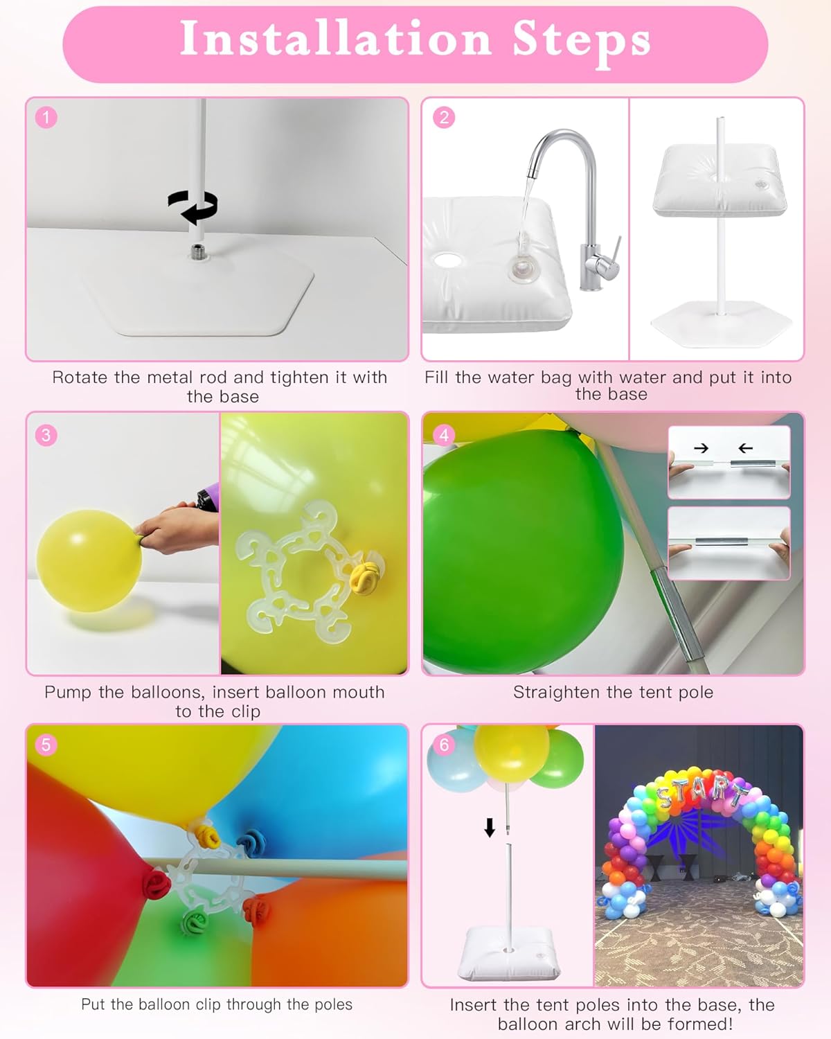 YALLOVE 21ft Balloon Arch Stand Kit Adjustable